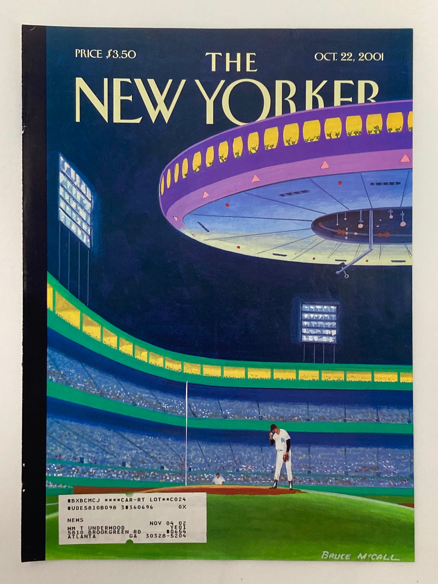 COVER ONLY The New Yorker October 22 2001 Sky Box by Bruce McCall