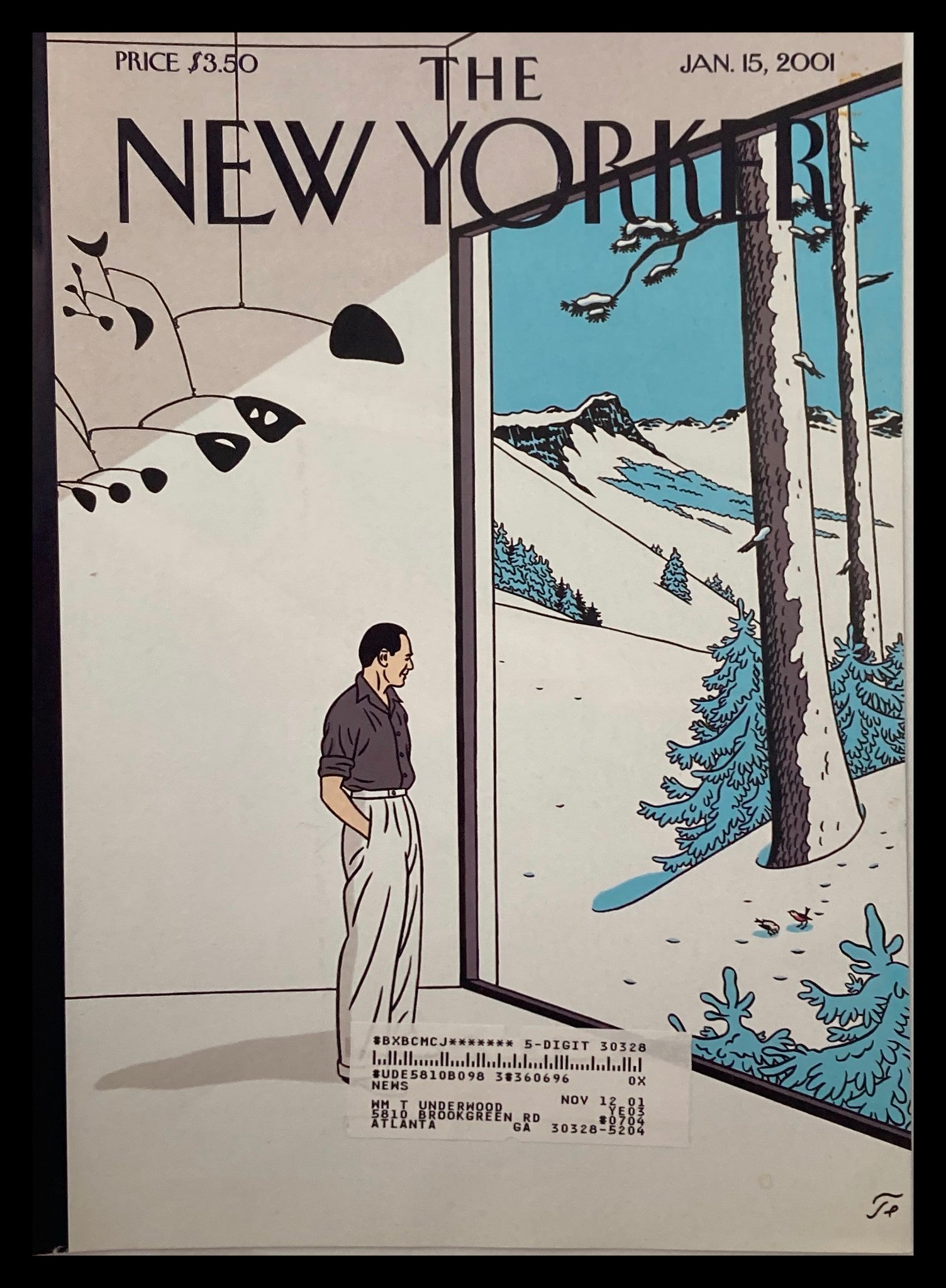 COVER ONLY The New Yorker January 15 2001 In and Out by Floc'h