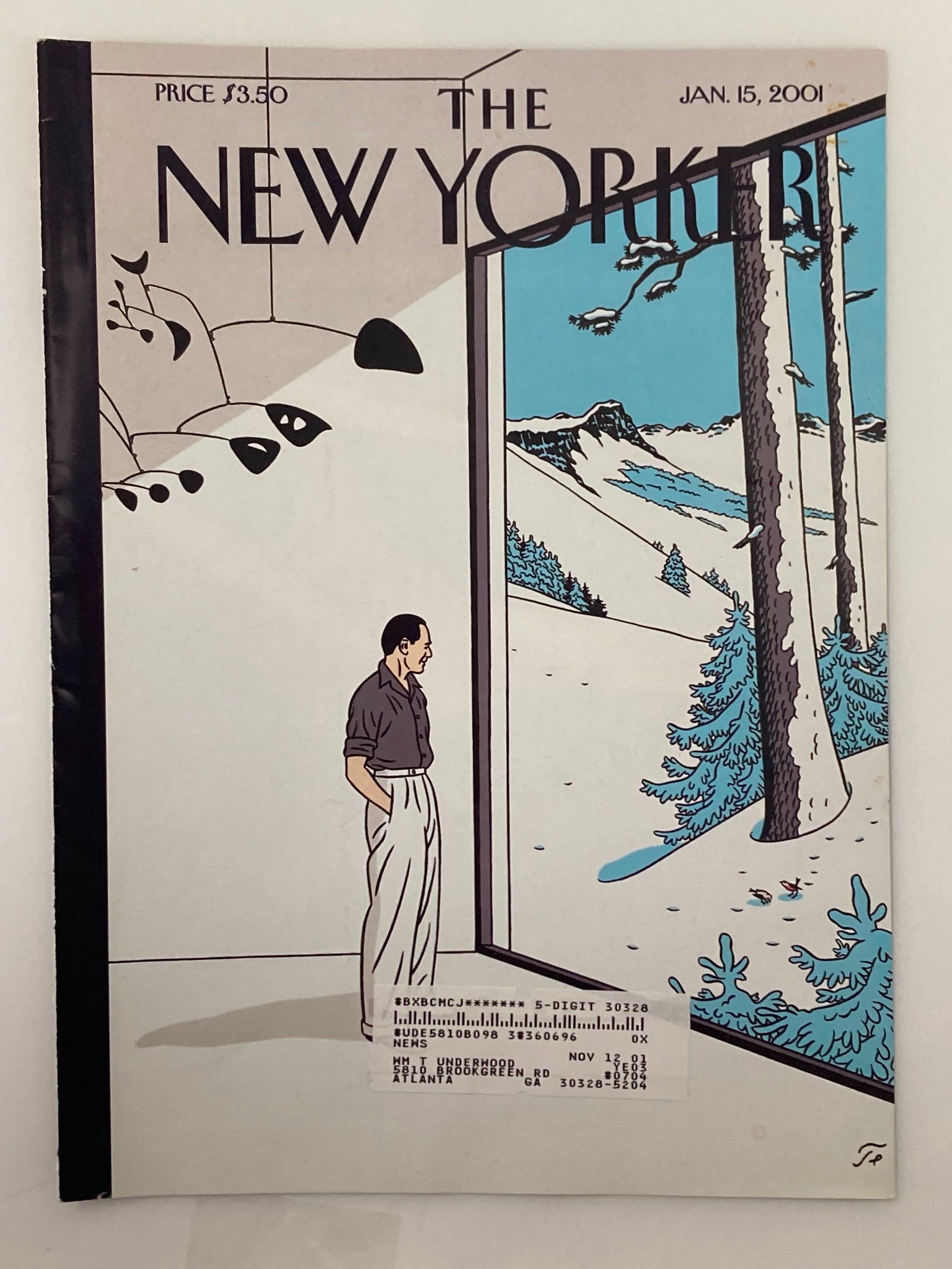 COVER ONLY The New Yorker January 15 2001 In and Out by Floc'h