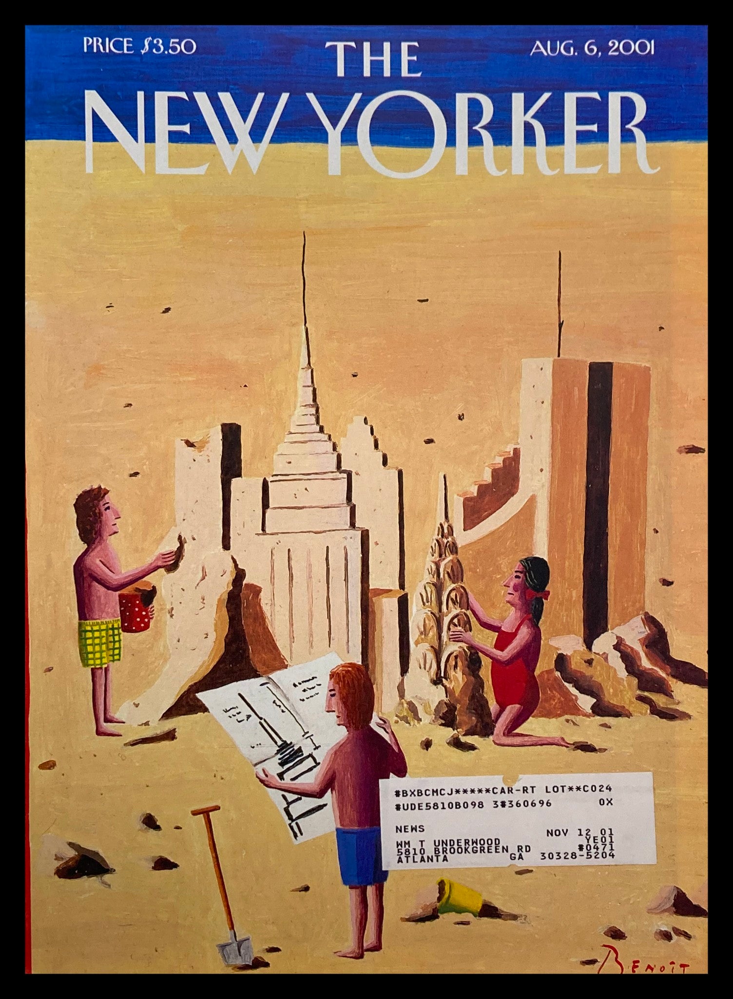 COVER ONLY The New Yorker August 6 2001 Young Architects by Benoit van Innis