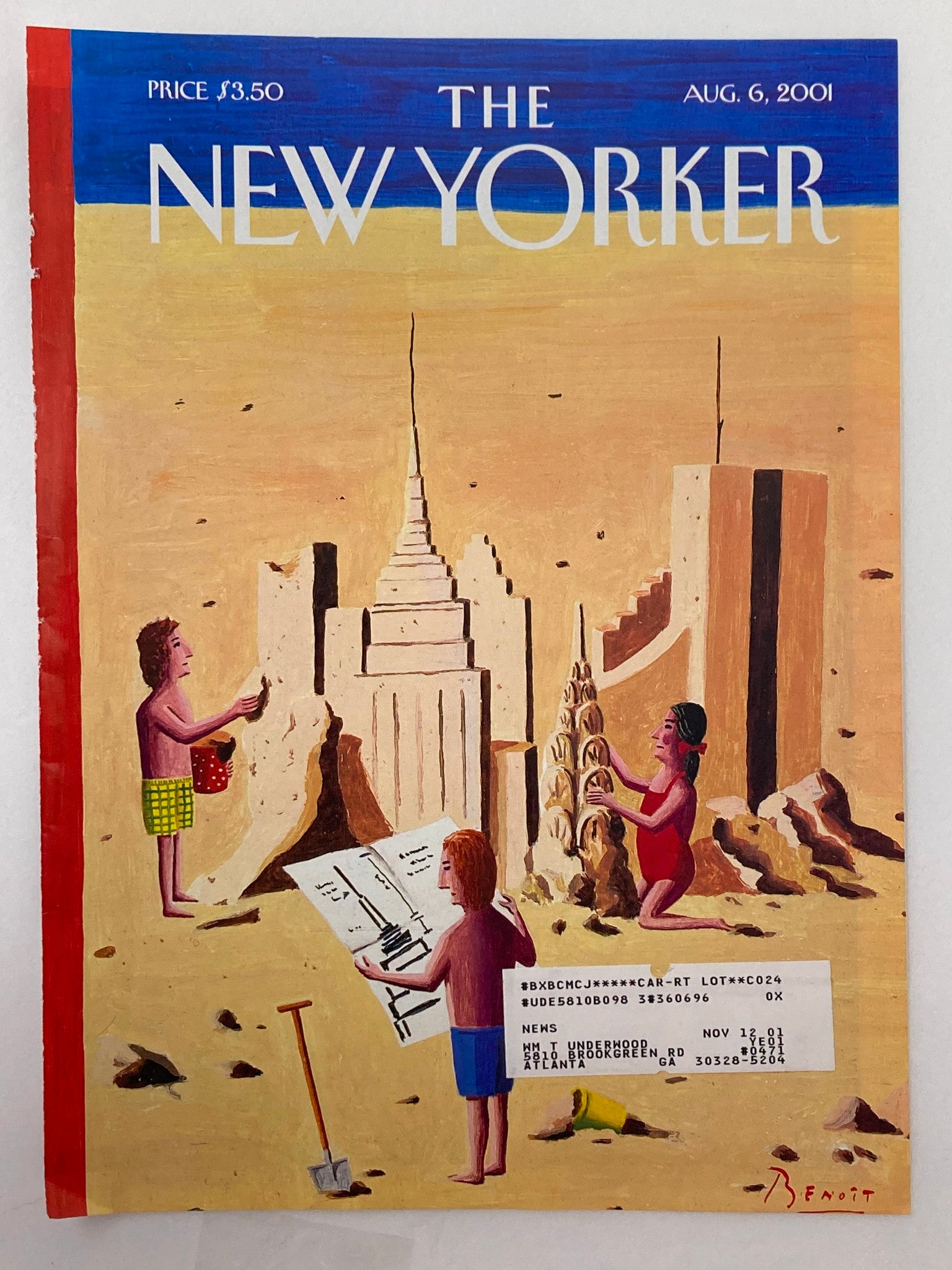 COVER ONLY The New Yorker August 6 2001 Young Architects by Benoit van Innis