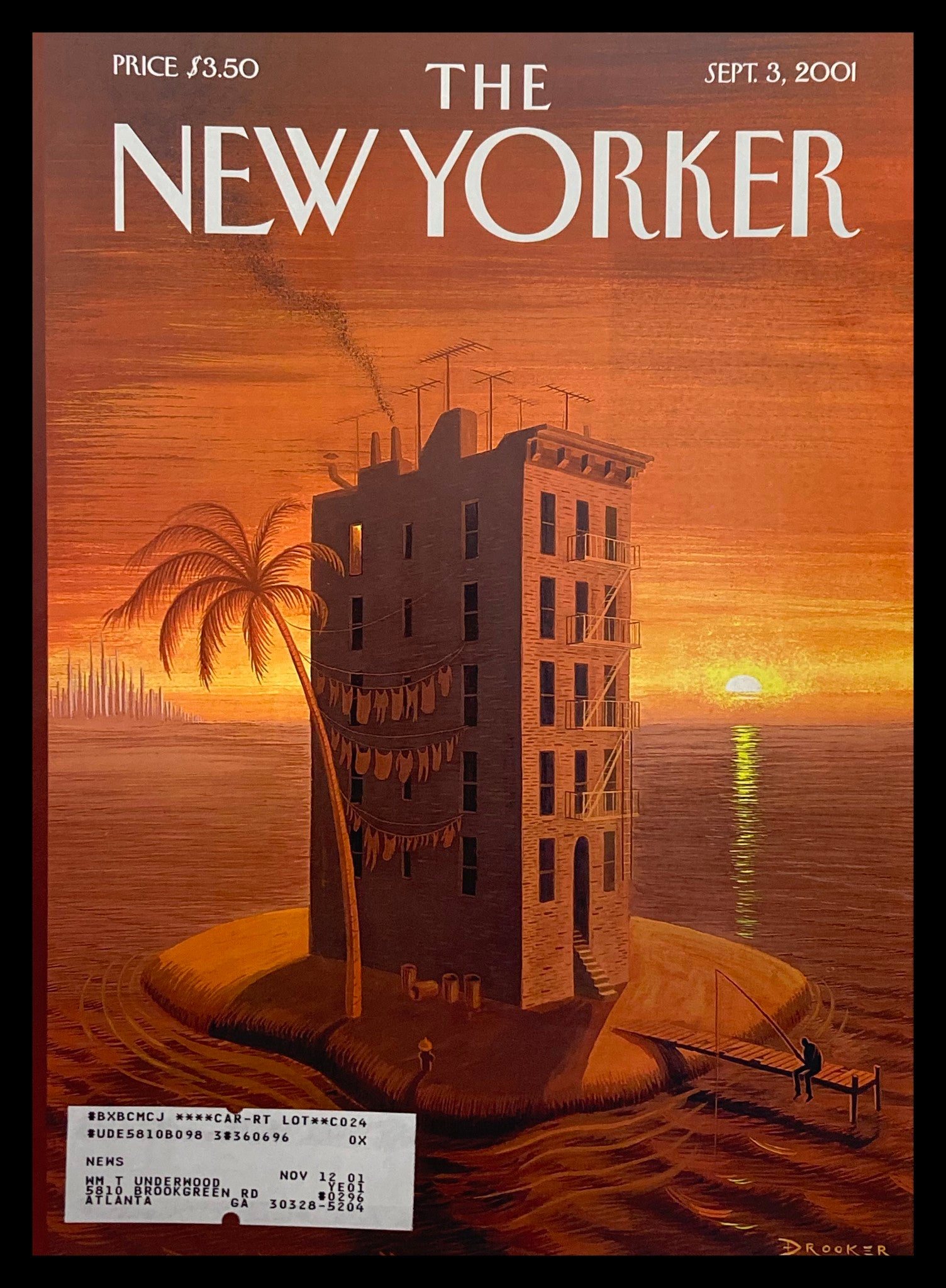 COVER ONLY The New Yorker September 3 2001 Tenement Island by Eric Drooker