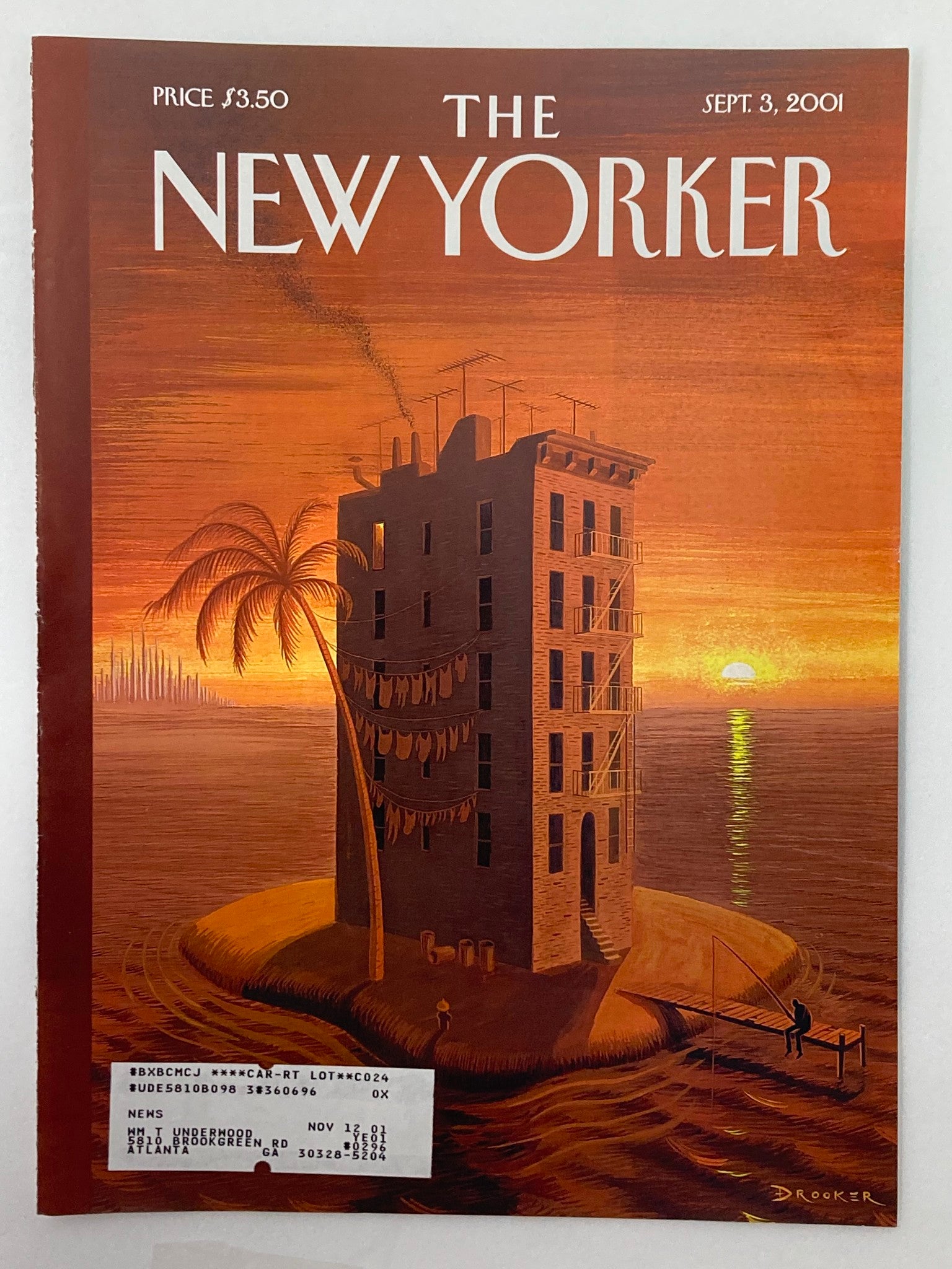 COVER ONLY The New Yorker September 3 2001 Tenement Island by Eric Drooker