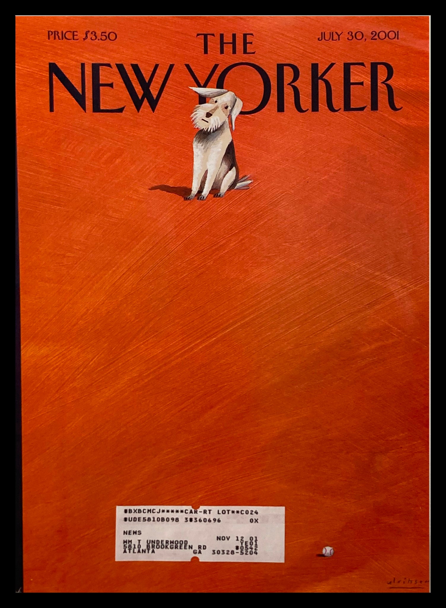 COVER ONLY The New Yorker July 30 2001 Puppy Love by Mark Ulriksen