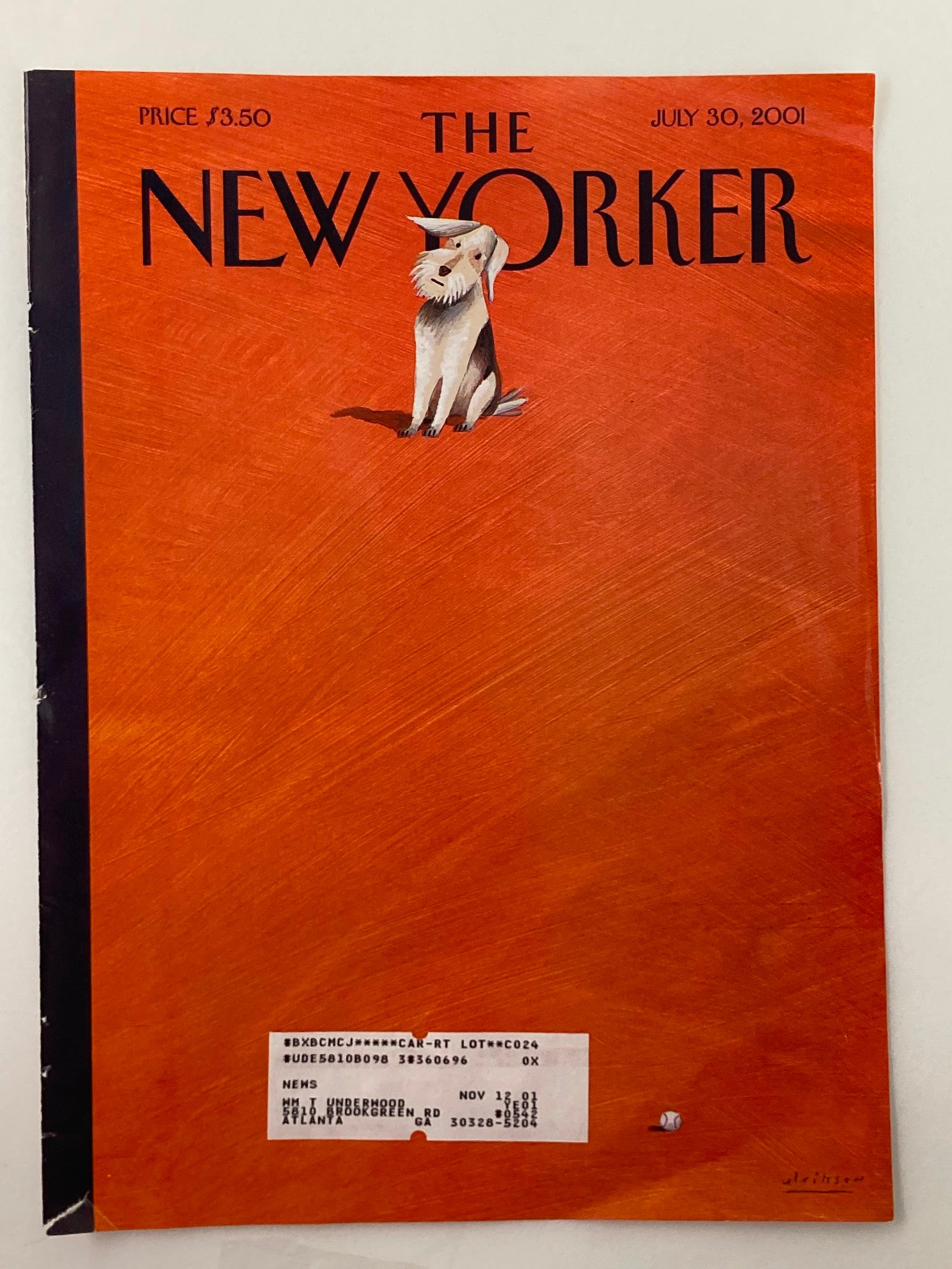 COVER ONLY The New Yorker July 30 2001 Puppy Love by Mark Ulriksen