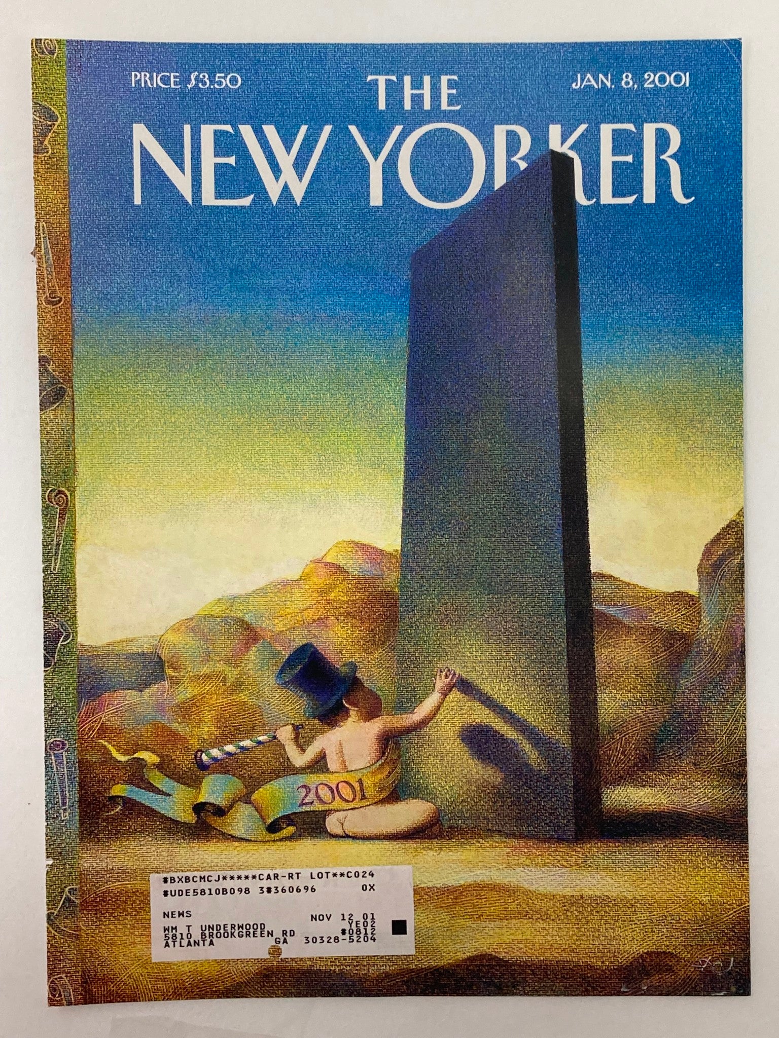 COVER ONLY The New Yorker January 8 2001 The Year 2001 by Raul Colon