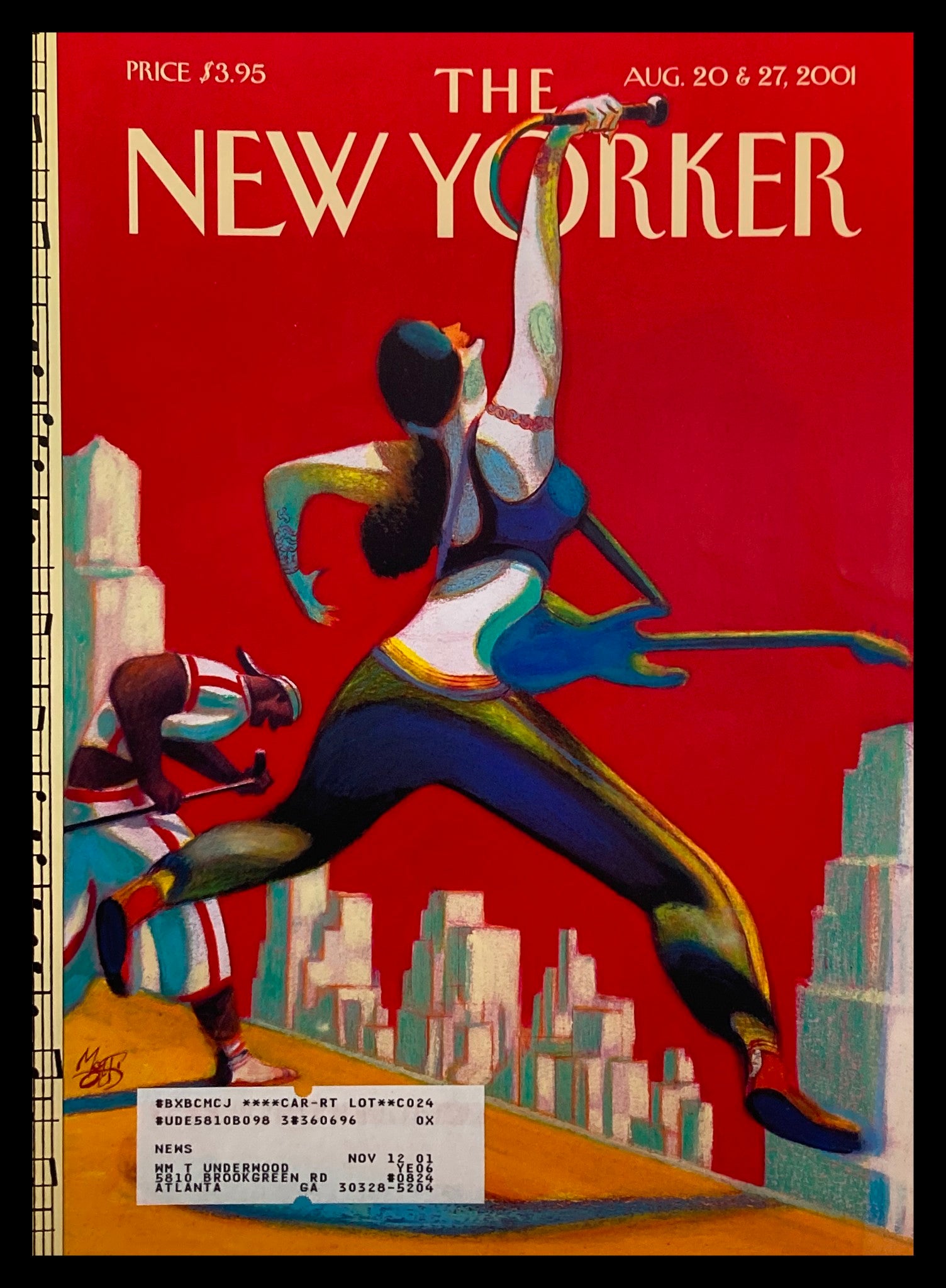 COVER ONLY The New Yorker August 20 2001 Singing It Out by Lorenzo Mattotti