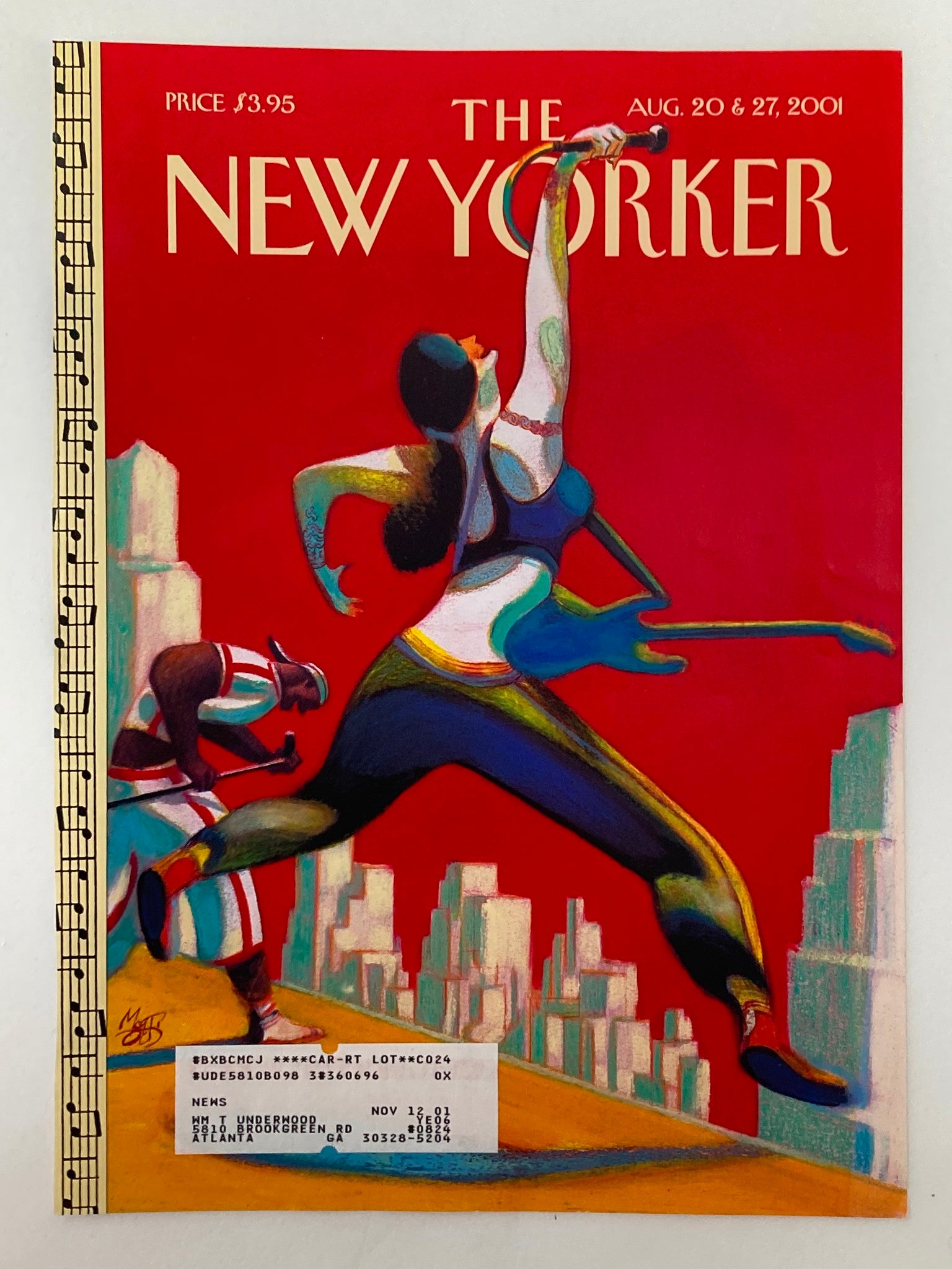 COVER ONLY The New Yorker August 20 2001 Singing It Out by Lorenzo Mattotti