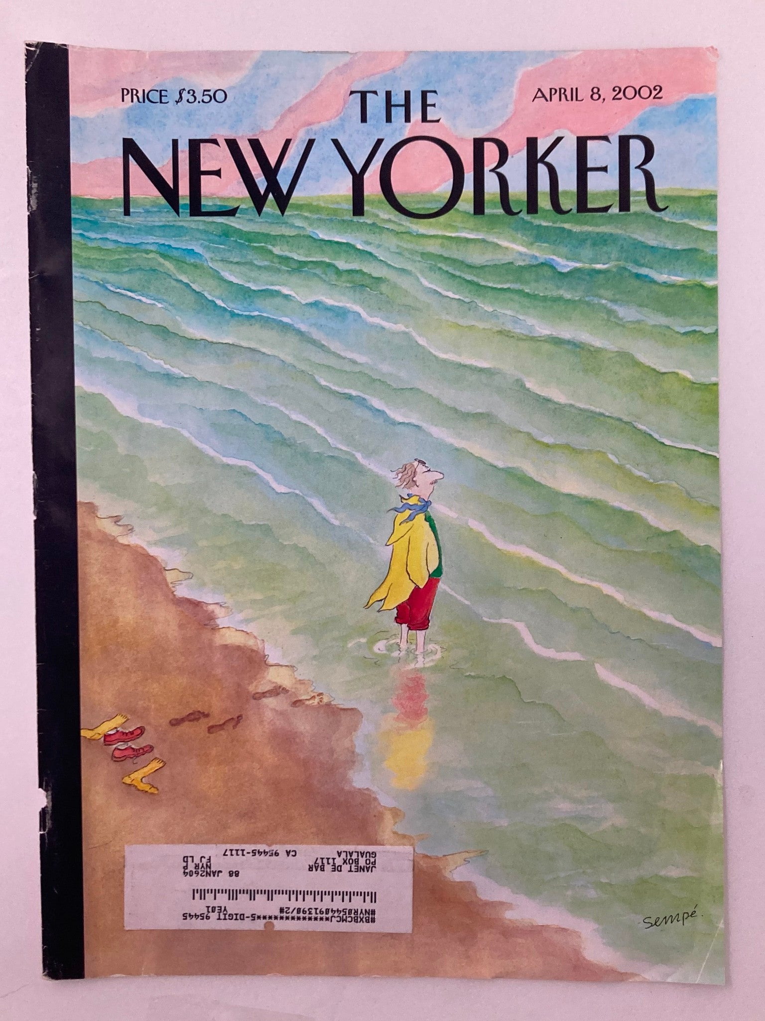 COVER ONLY The New Yorker April 8 2002 Interpid by Jean-Jacques Sempé