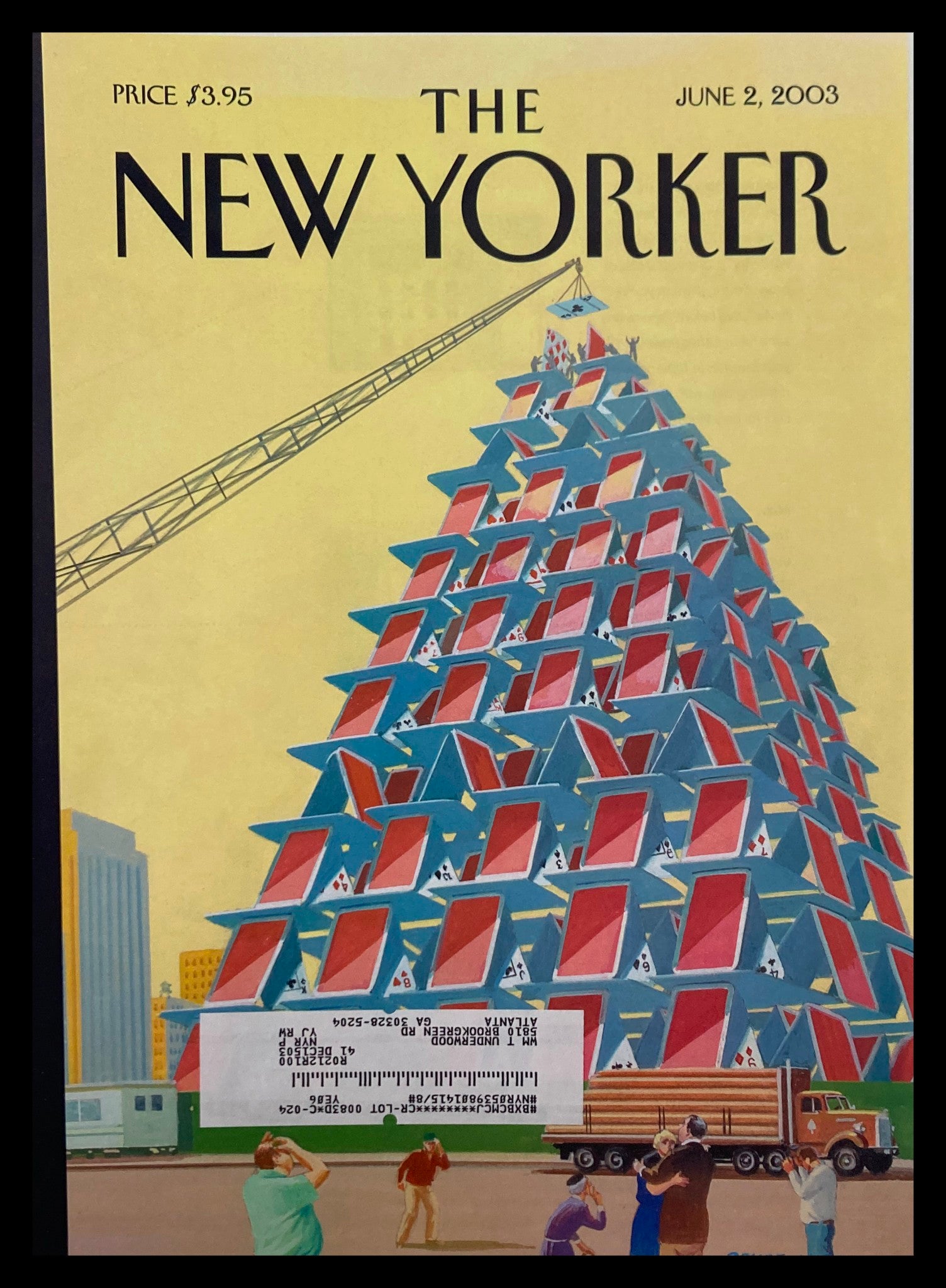 COVER ONLY The New Yorker June 2 2003 House of Cards by Bruce McCall