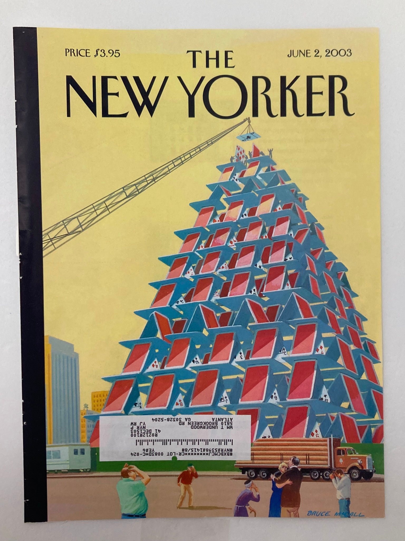 COVER ONLY The New Yorker June 2 2003 House of Cards by Bruce McCall