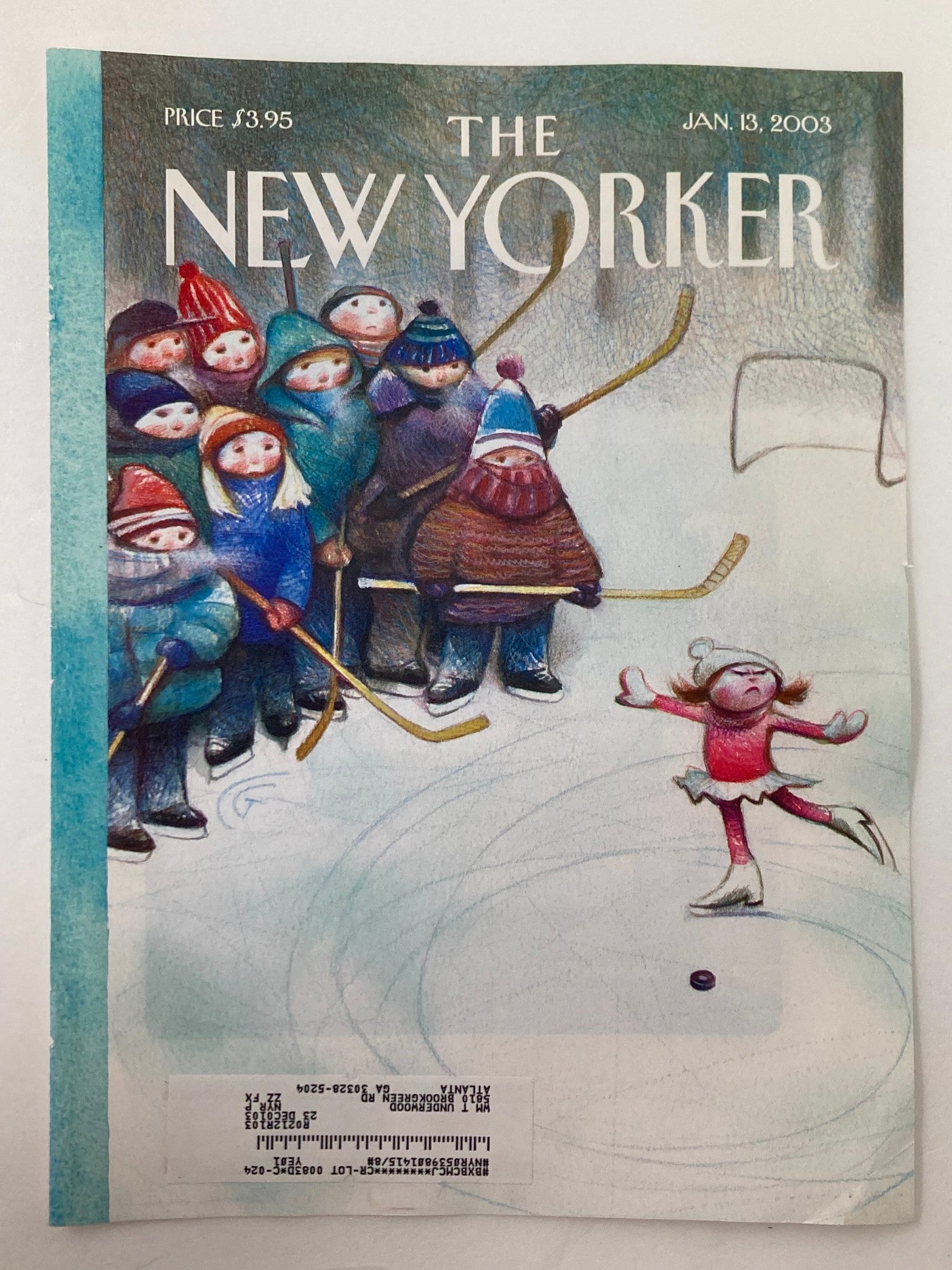 COVER ONLY The New Yorker January 13 2003 On the Ice by Carter Goodrich