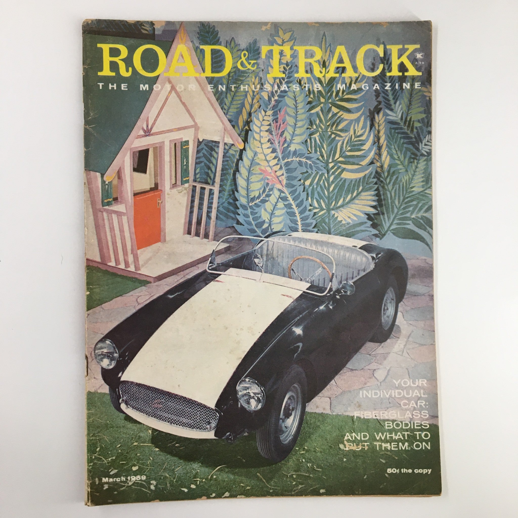 VTG Road & Track Magazine March 1959 Fiberglass-Bodied Special Car No Label