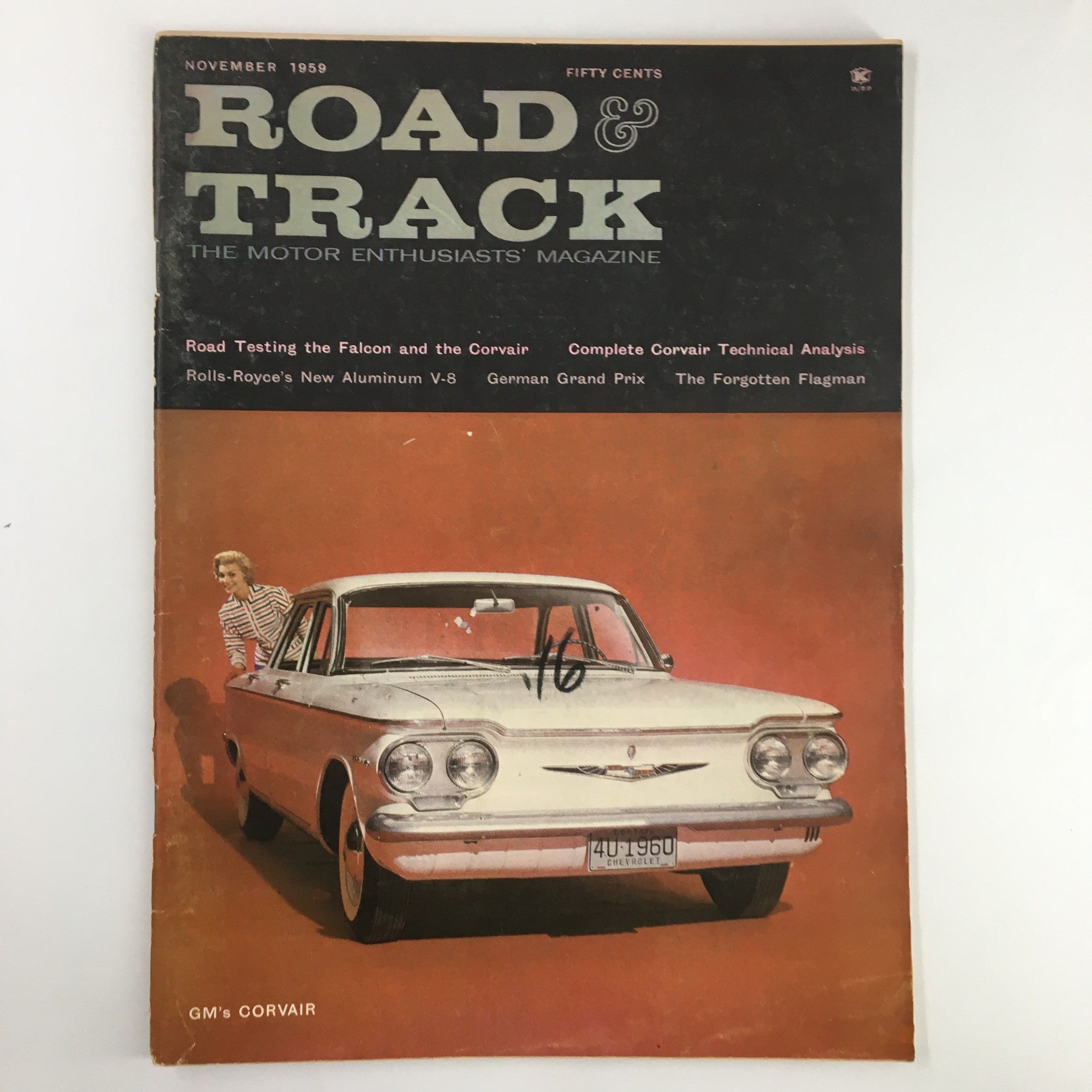 VTG Road & Track Magazine November 1959 Road Test The Falcon & Corvair No Label