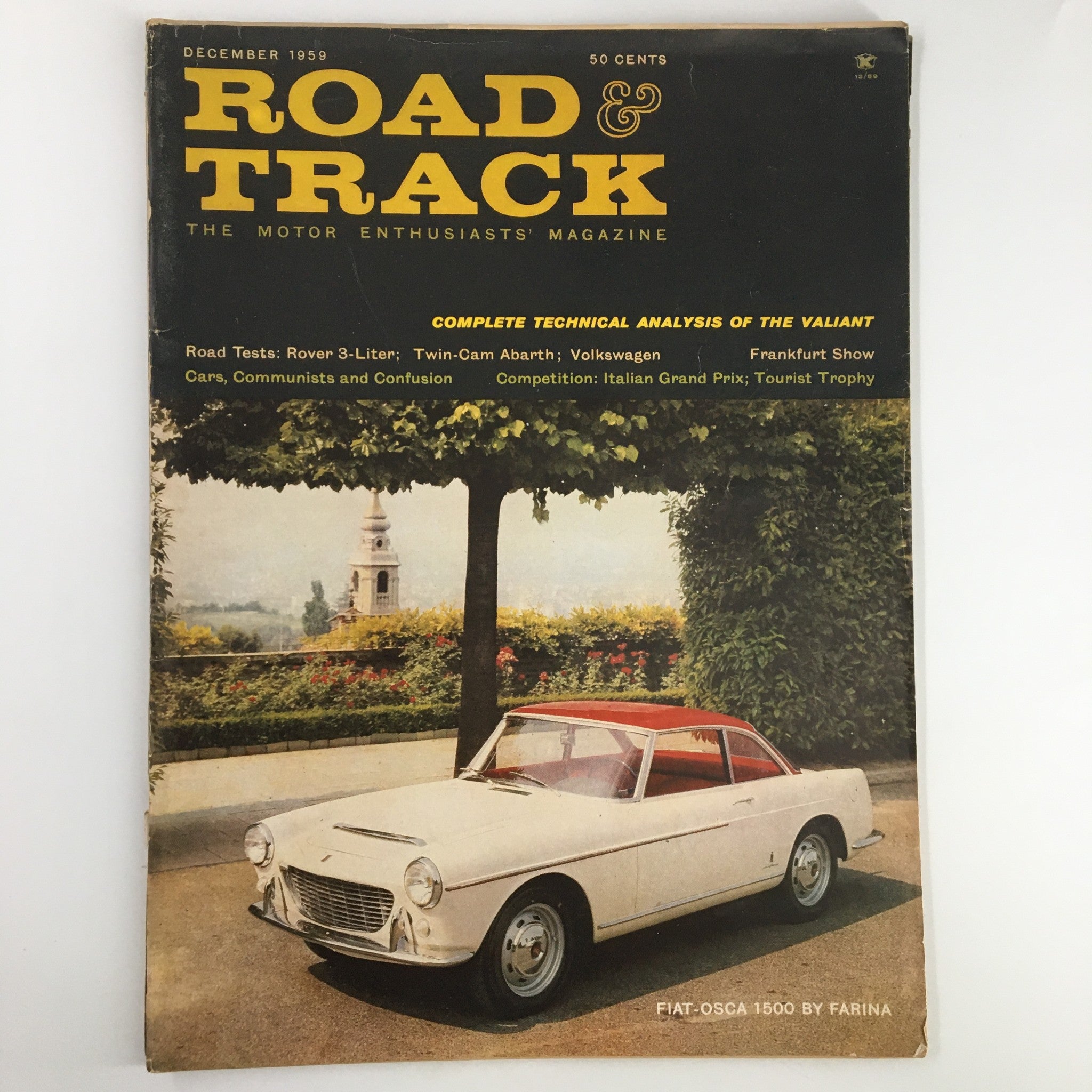 VTG Road & Track Magazine December 1959 The Fiat-Osca 1500 by Farina No Label