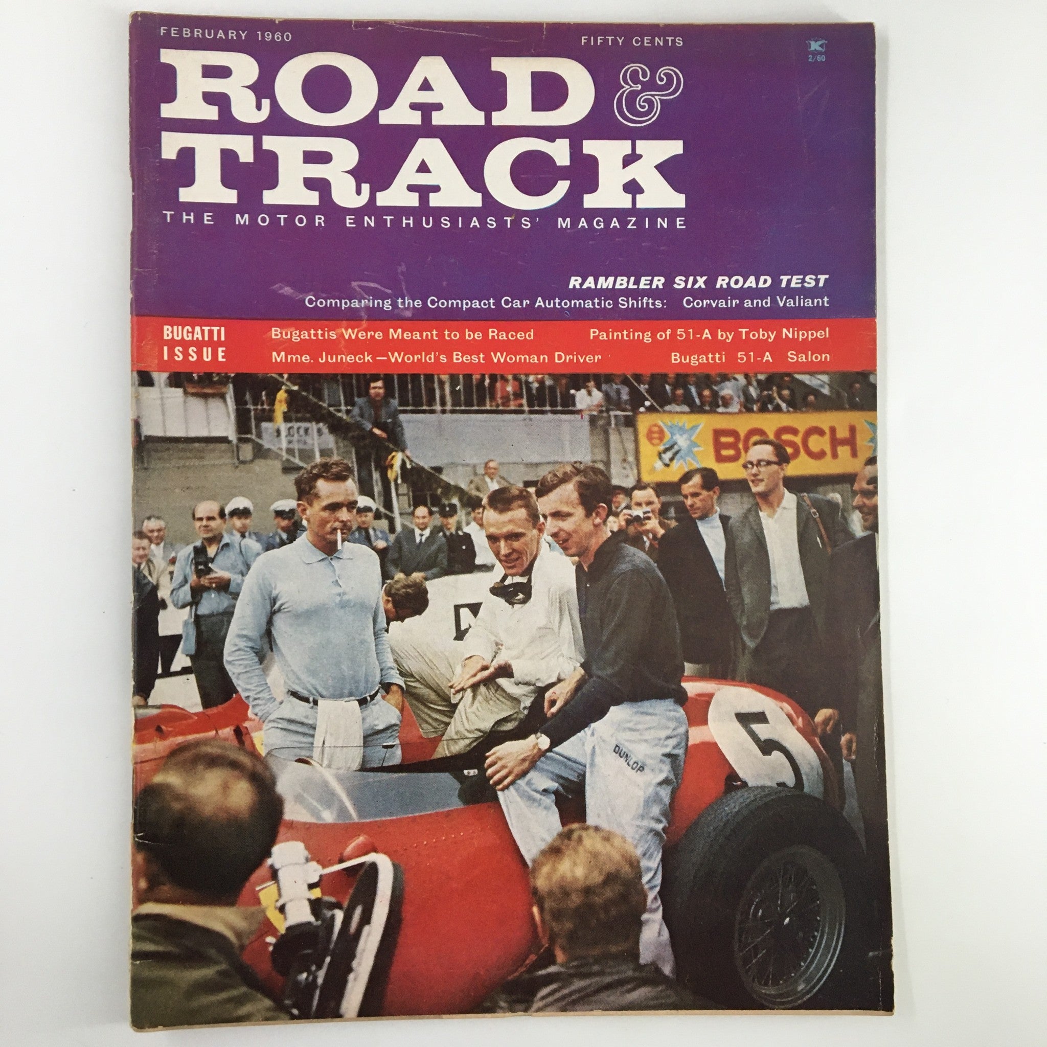 VTG Road & Track Magazine February 1960 Phil Hill, Dan Gurney & Tony B. No Label