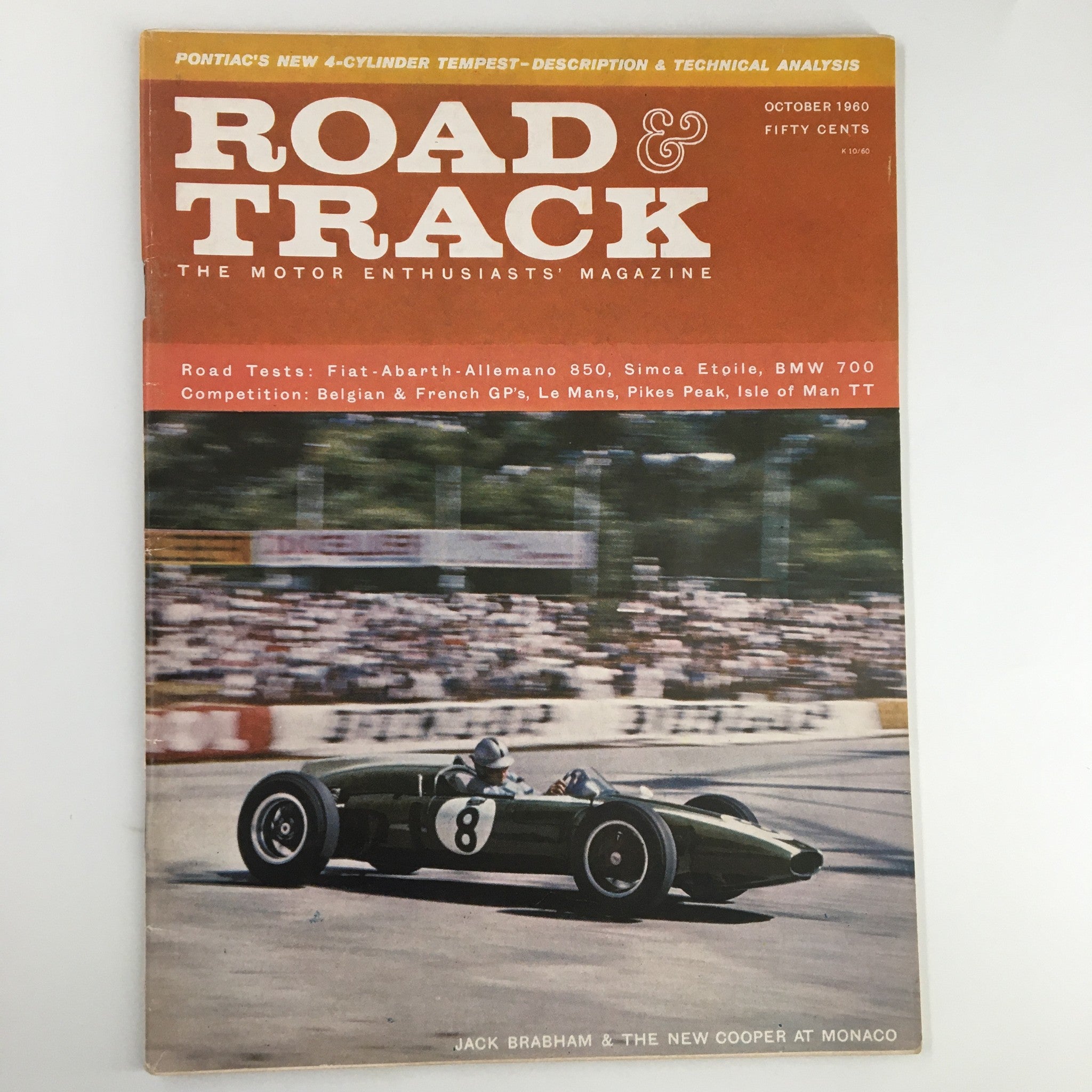 VTG Road & Track Magazine October 1960 Jack Brabham & Cooper at Monaco No Label