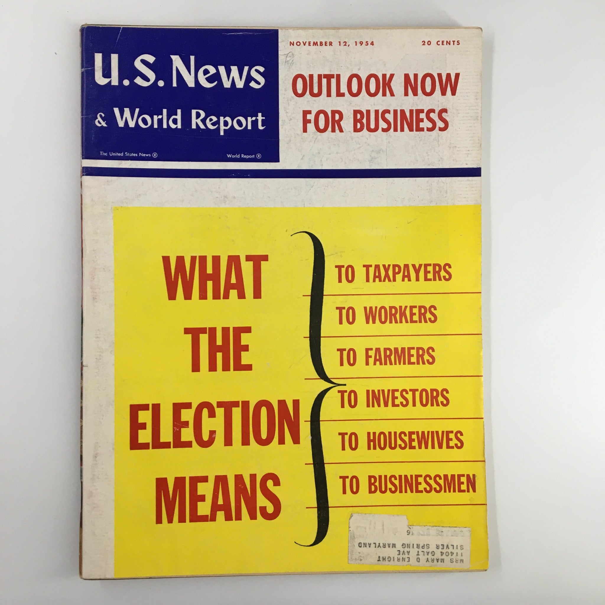 US News & World Report Magazine November 12 1954 What The Election Means