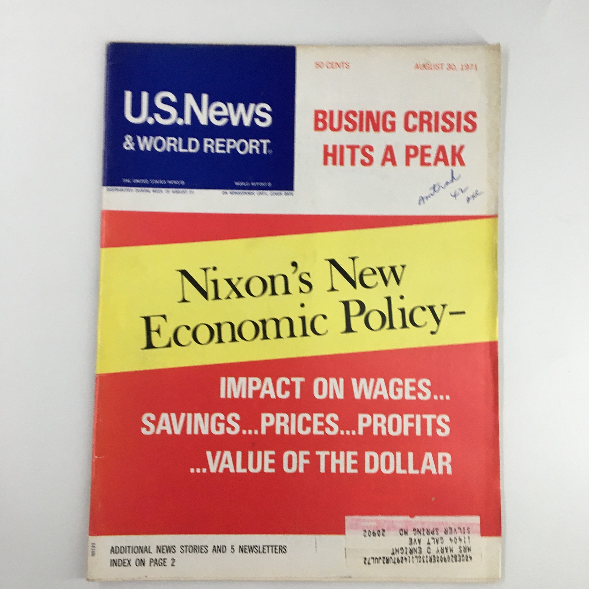 US News & World Report Magazine August 30 1971 Richard Nixon New Economic Policy