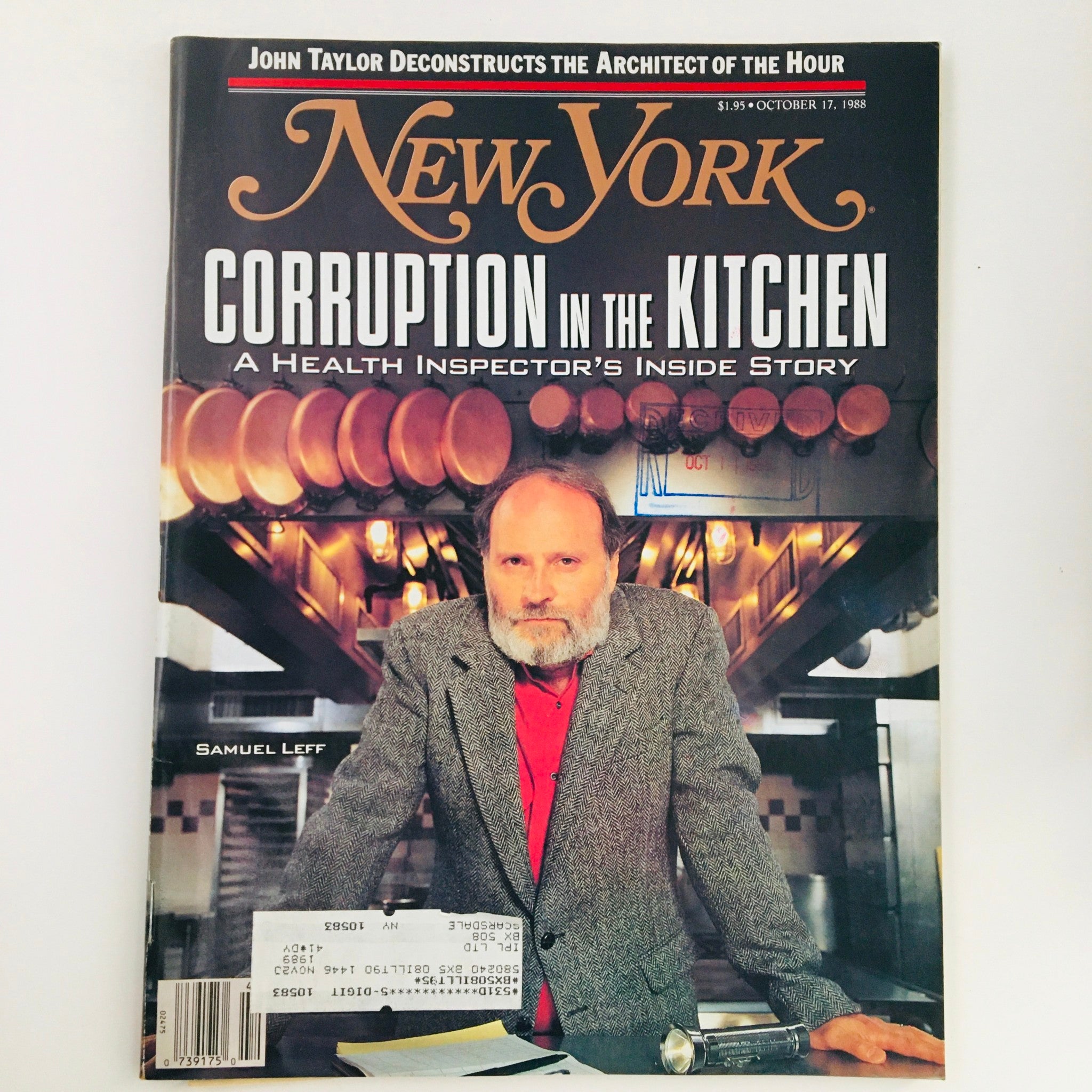 New York Magazine October 17 1988 Samuel Leff Corruption in the Kitchen, VG