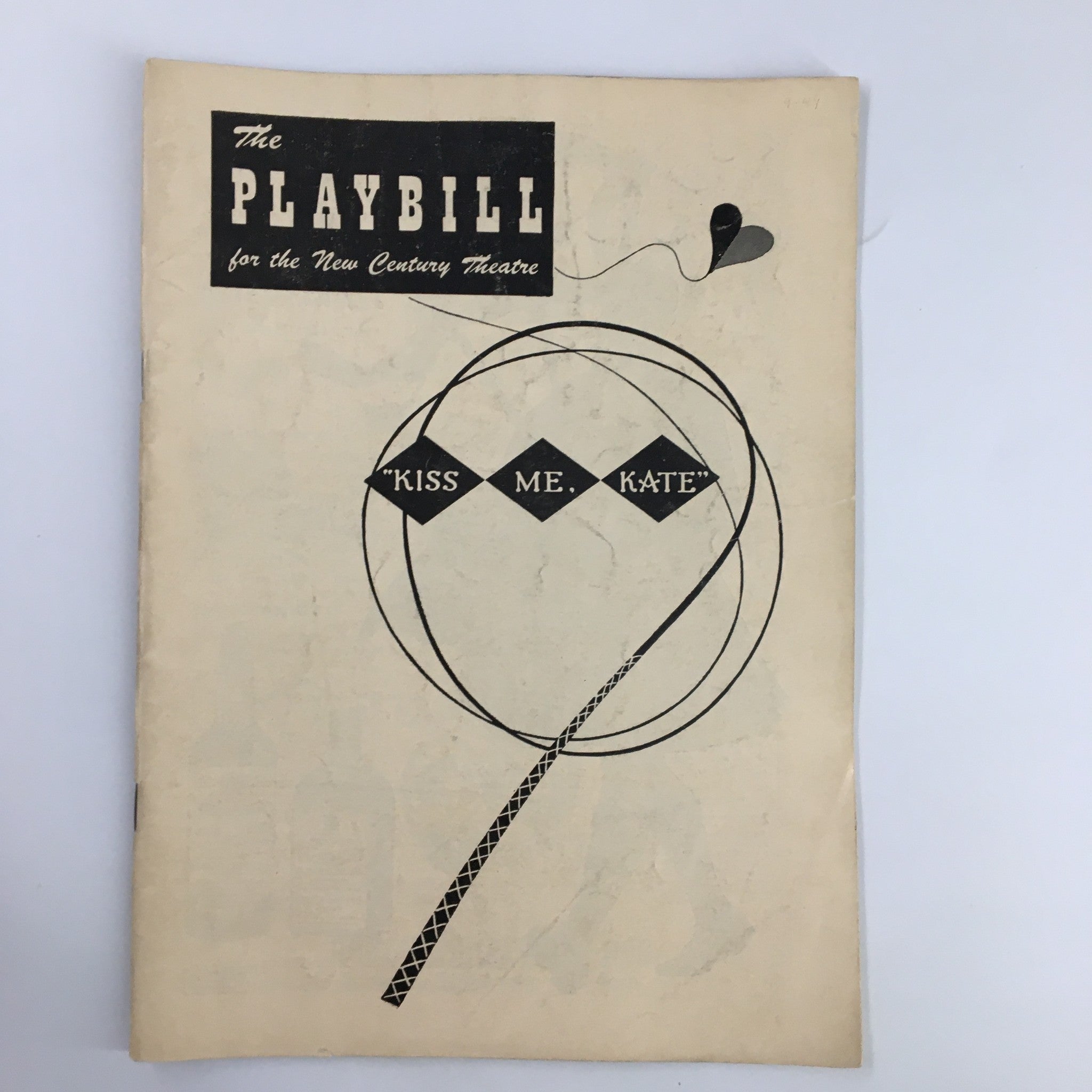 1949 Playbill New Century Theatre Alfred Drake in Kiss Me, Kate by John Wilson