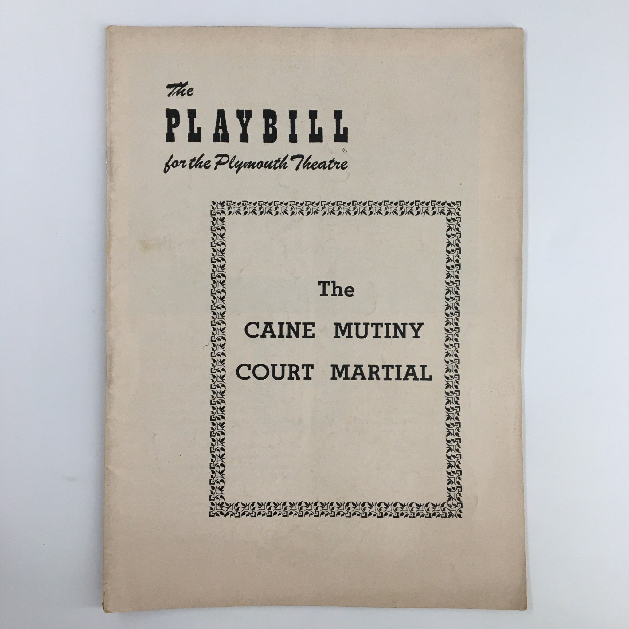 1954 Playbill The Plymouth Theatre Herman Wouk The Caine Mutiny Court Martial