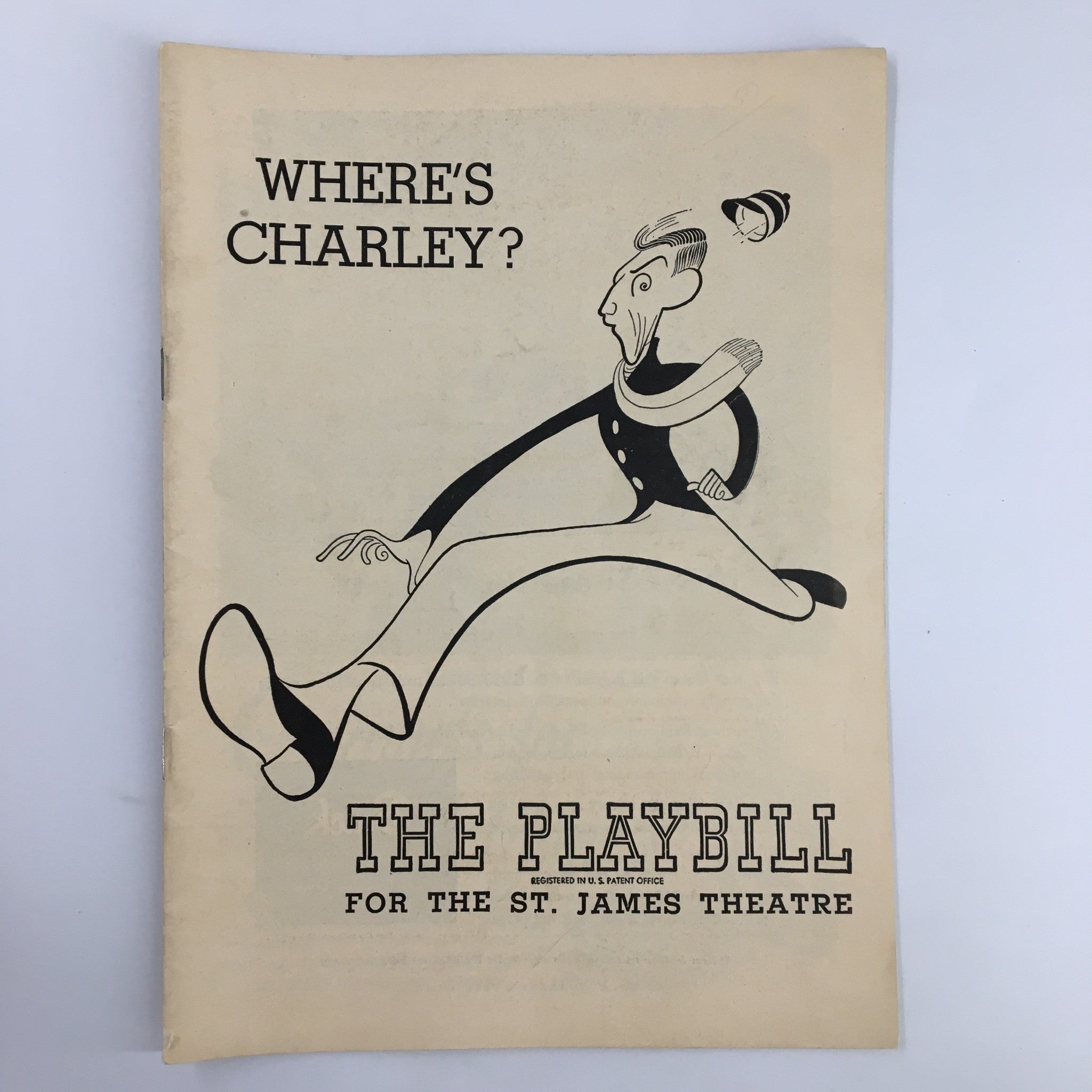 1950 Playbill St. James Theatre Ray Bolger in Where's Charley? by Geroge Abbott