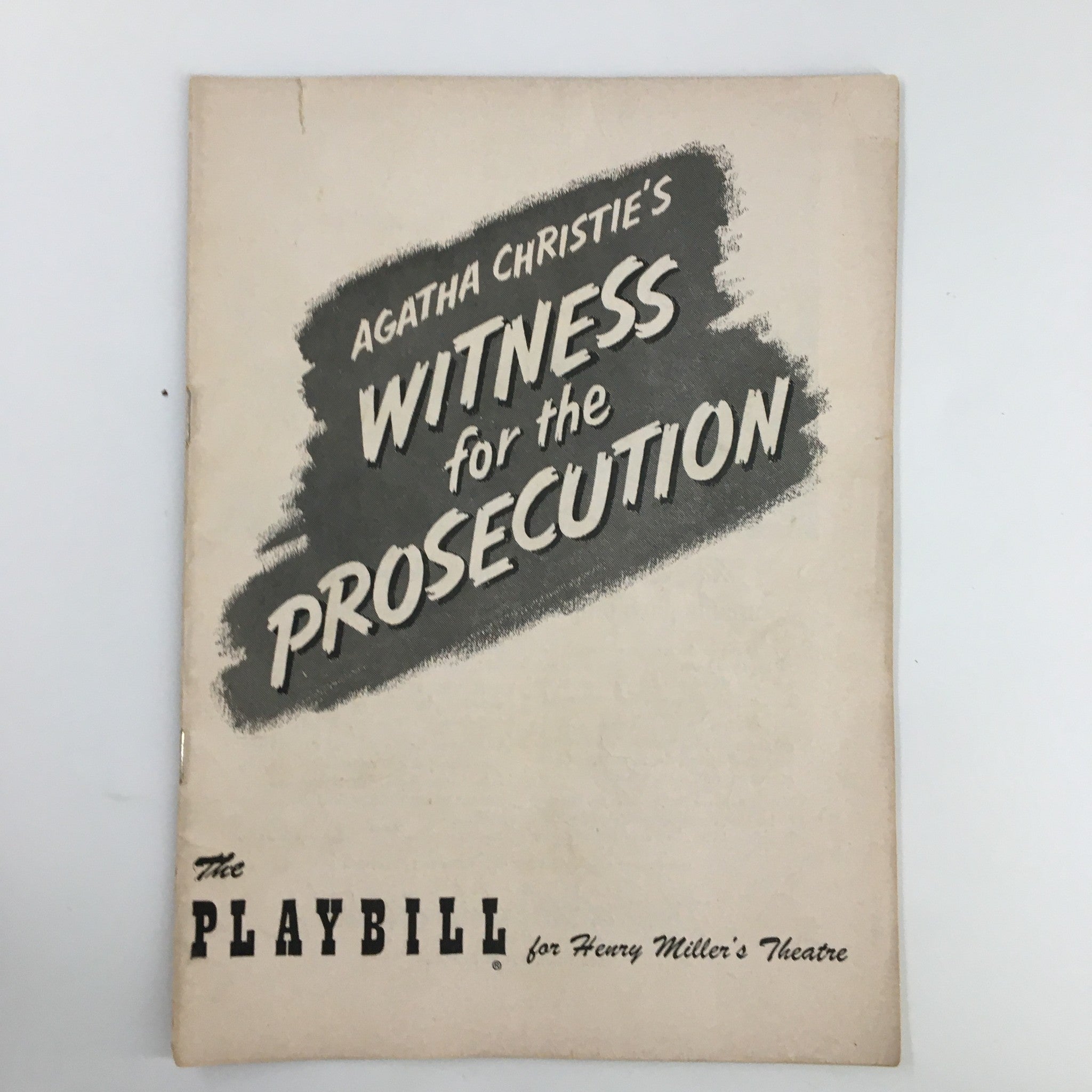 1955 Playbill Henry Miller's Theatre Witness for the Prosecition by Agatha C.