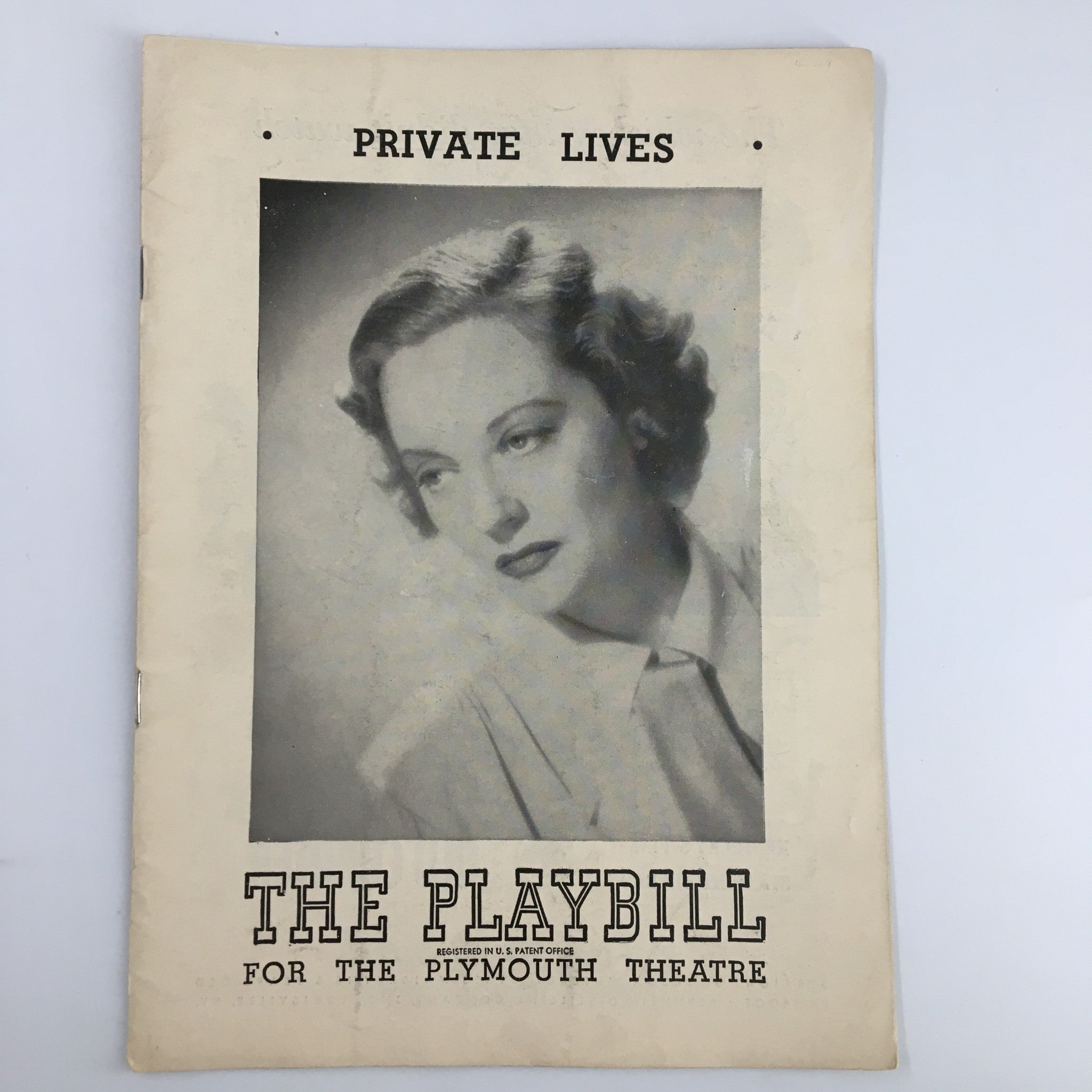 1949 Playbill The Plymouth Theatre Tallulah Bankhead in Private Lives