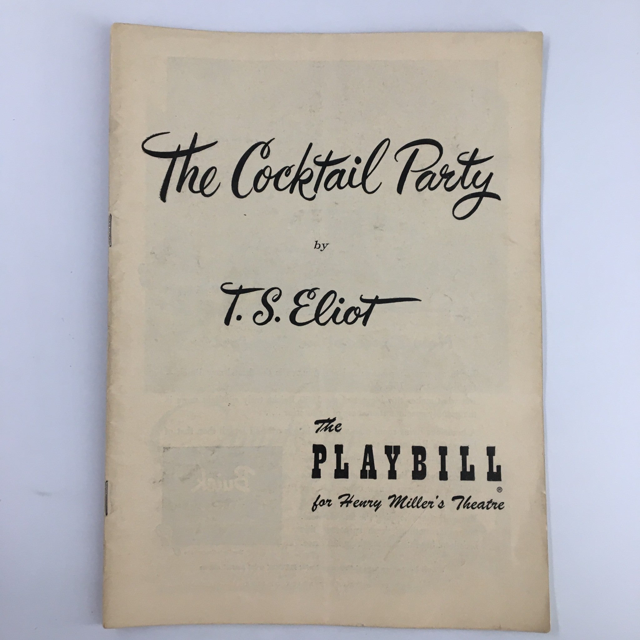 1950 Playbill Henry Miller's Theatre Alec Guinness in The Cocktail Party