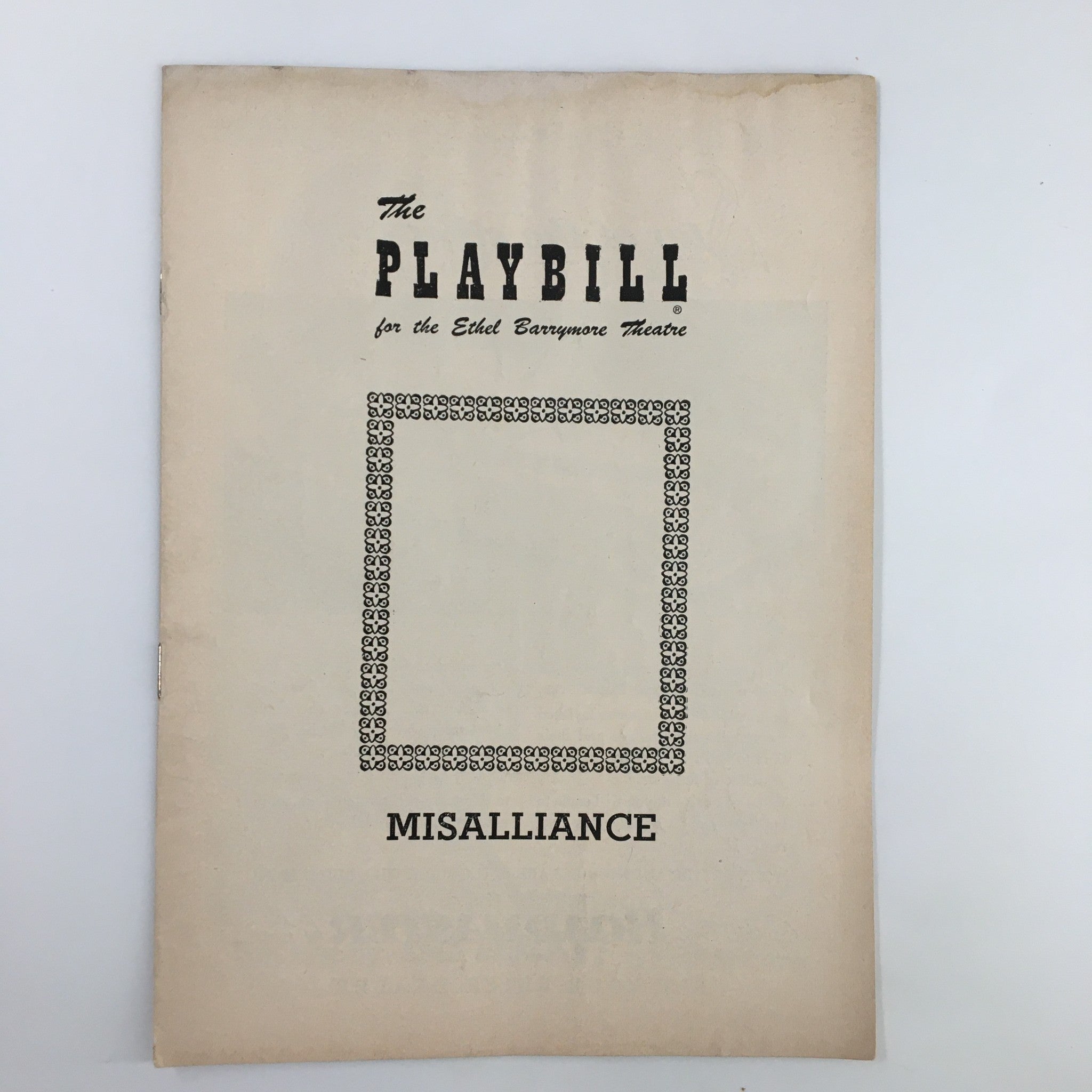 1953 Playbill Ethel Barrymore Theatre Bernard Shaw's Misalliance by Cyril R.