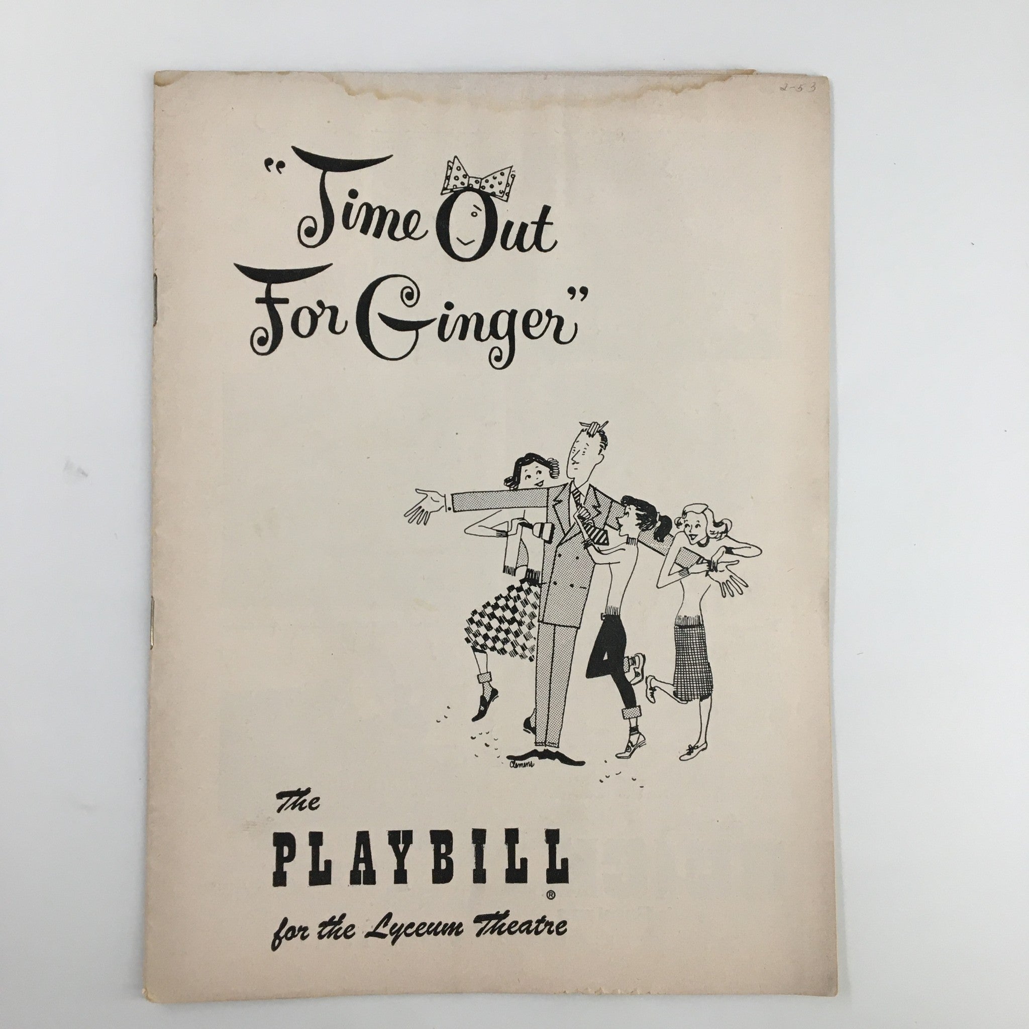 1953 Playbill Lyceum Theatre Melvyn Douglas in Time Out For Ginger