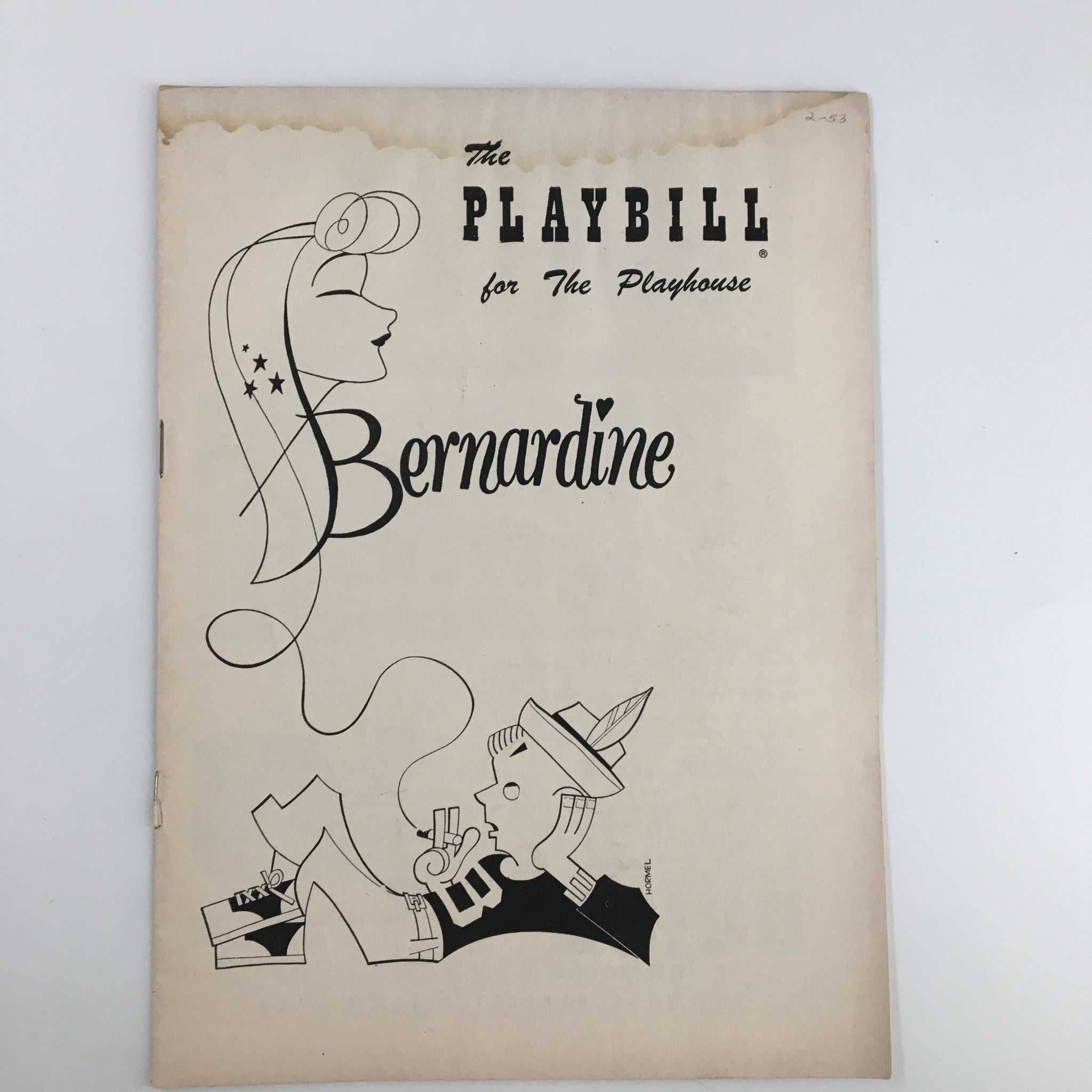 1953 Playbill The Playhouse Bernardine A New Comedy by Mary Chase