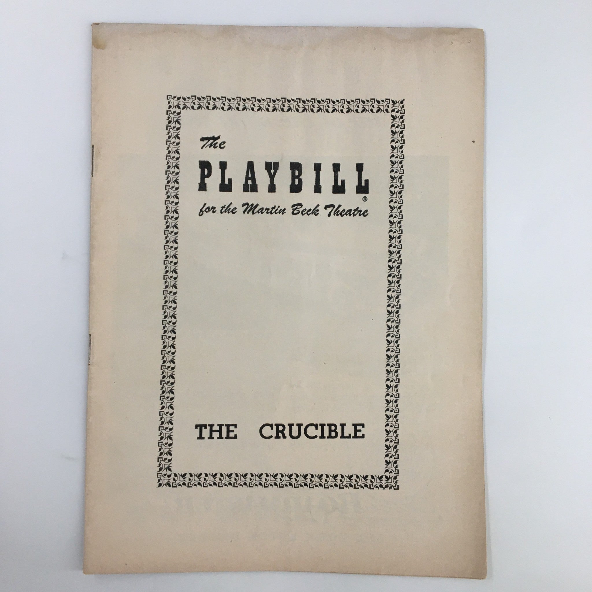 1953 Playbill Martin Beck Theatre Arthur Kennedy in Arthur Miller's The Crucible