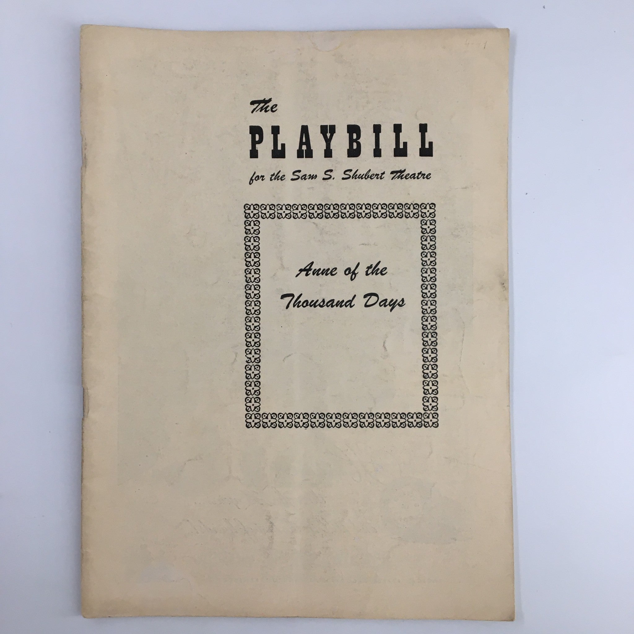 1949 Playbill Sam S. Shubert Theatre Rex Harrison in Anne of the Thousand Days