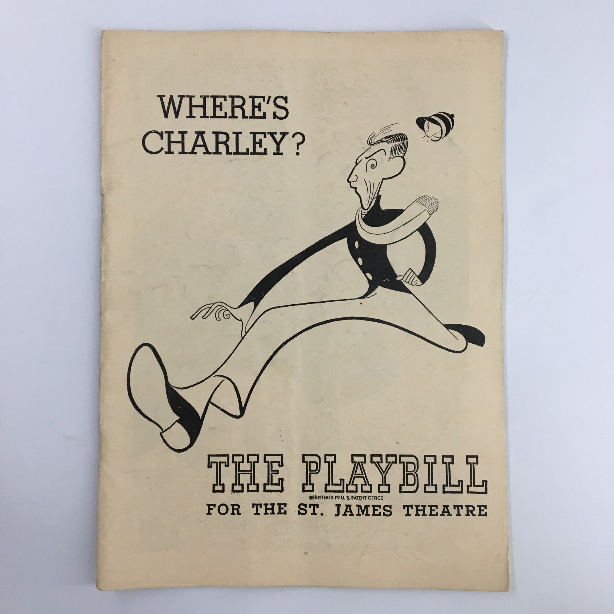 1949 Playbill St. James Theatre Ray Bolger in Where's Charley? by George Abbott