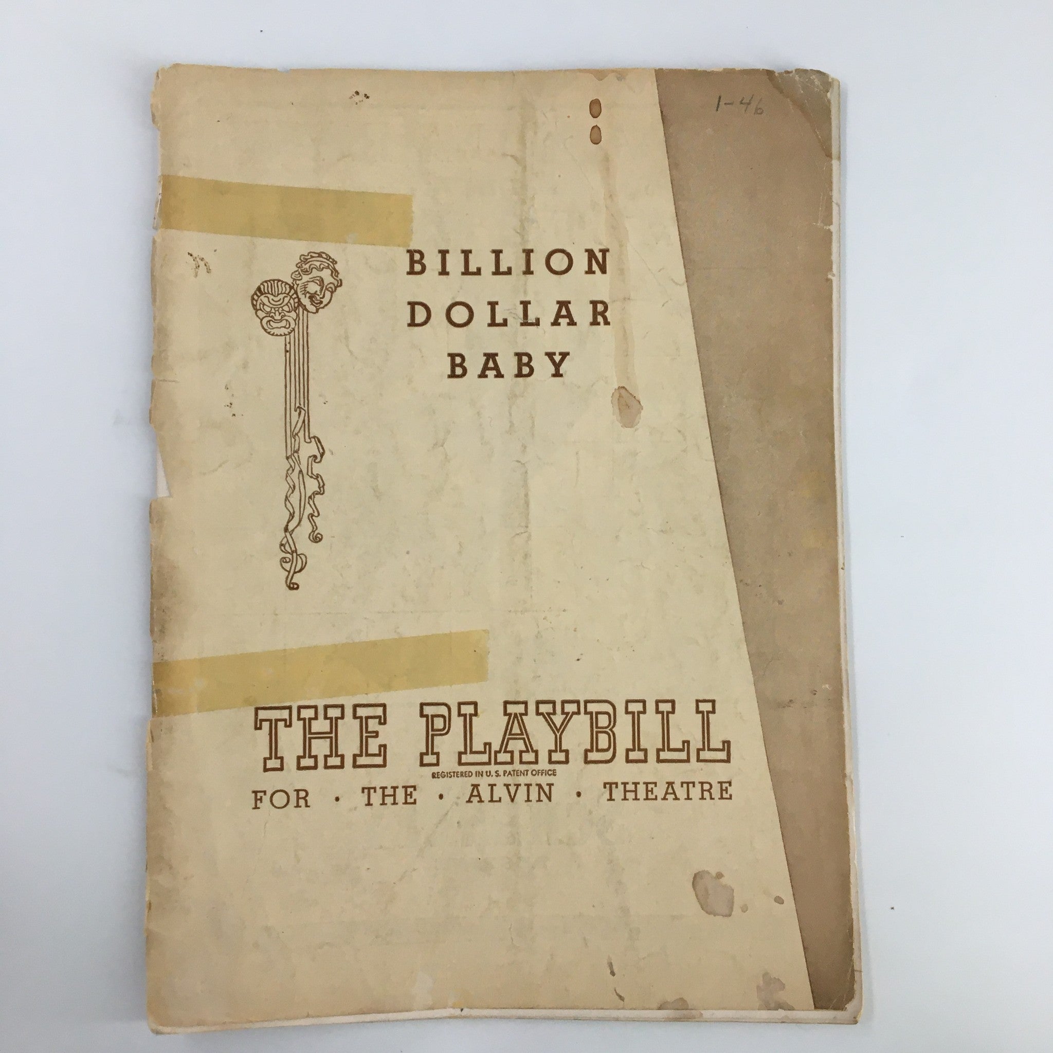 1946 Playbill Alvin Theatre Mitzi Green, Joan McCracken in Billion Dollar Baby