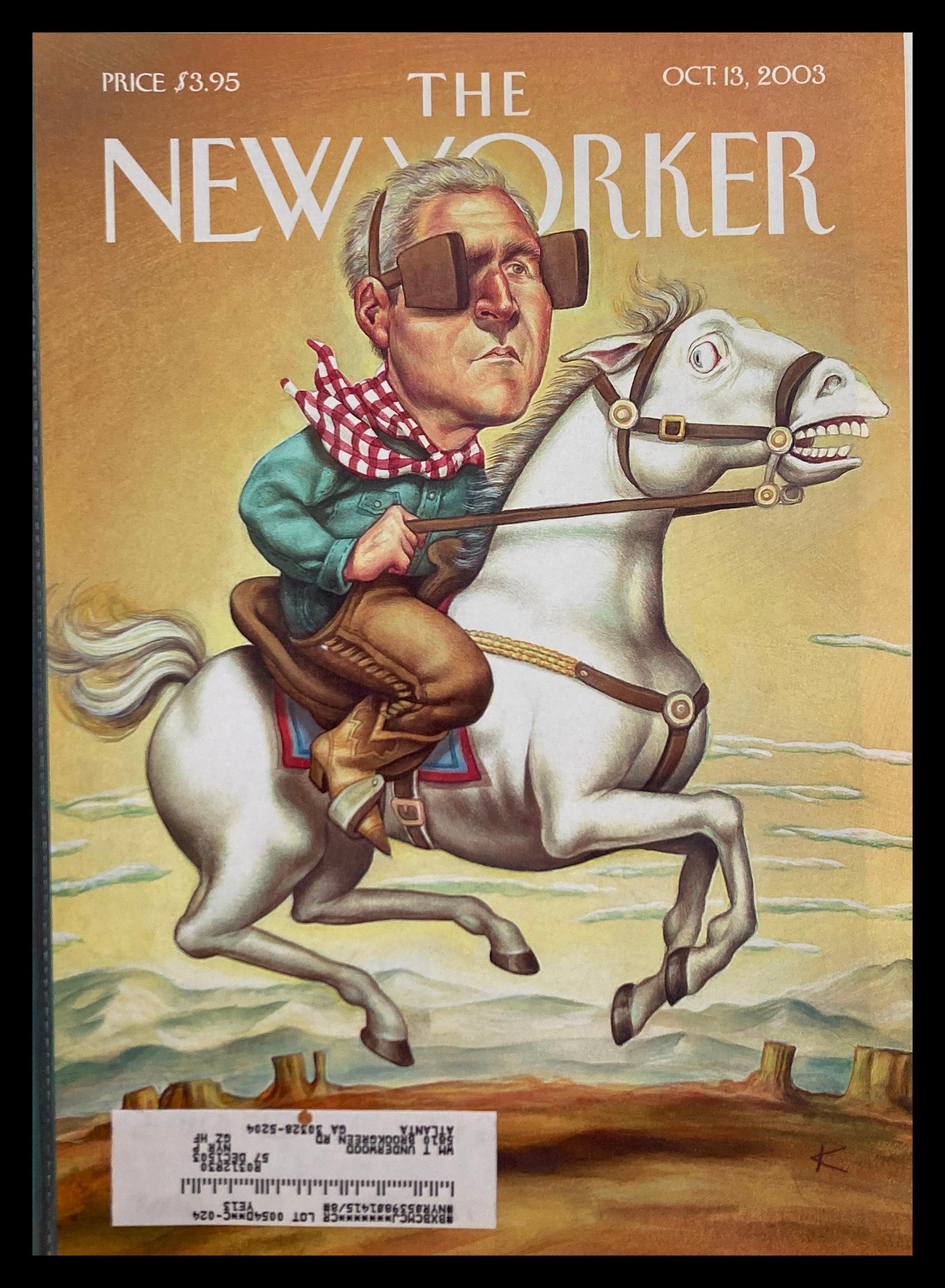 COVER ONLY The New Yorker October 13 2003 The Vision Thing by Anita Kunz