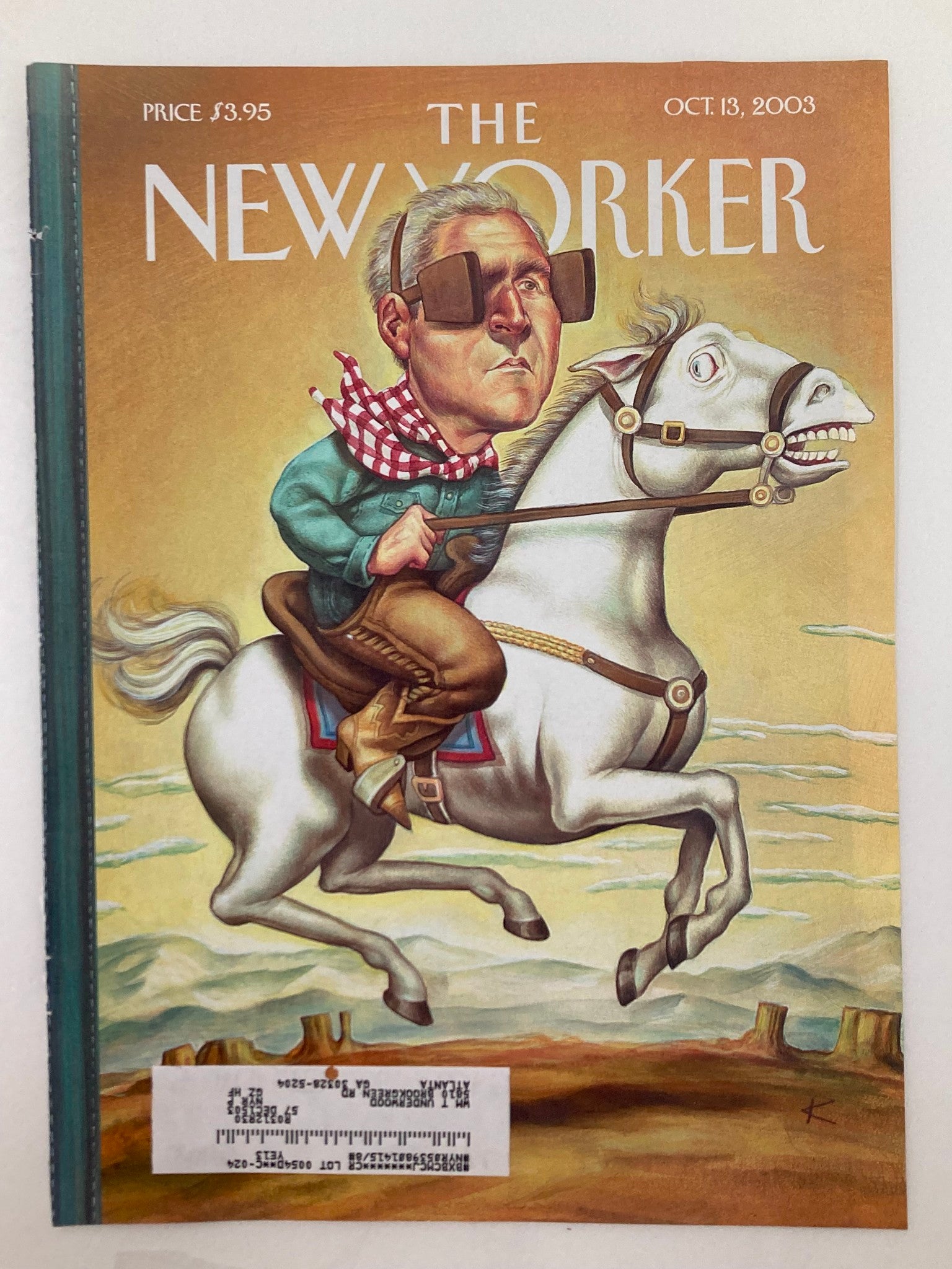 COVER ONLY The New Yorker October 13 2003 The Vision Thing by Anita Kunz