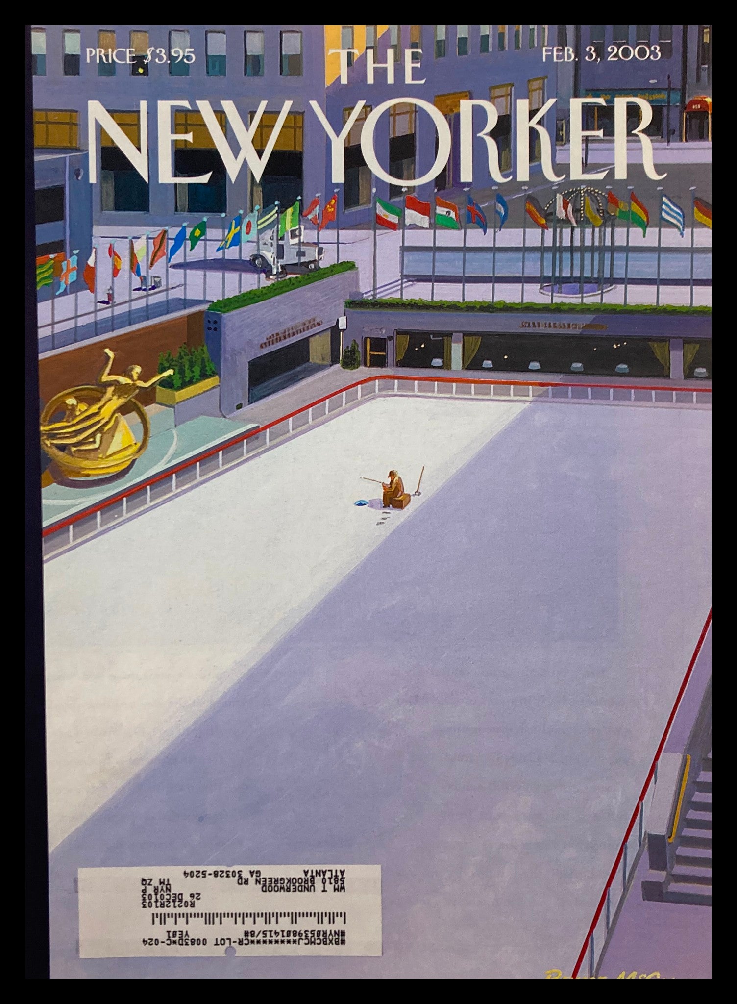 COVER ONLY The New Yorker February 3 2003 Stocked Pond by Bruce McCall