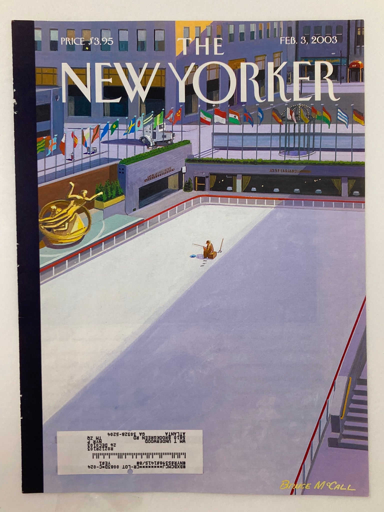 COVER ONLY The New Yorker February 3 2003 Stocked Pond by Bruce McCall