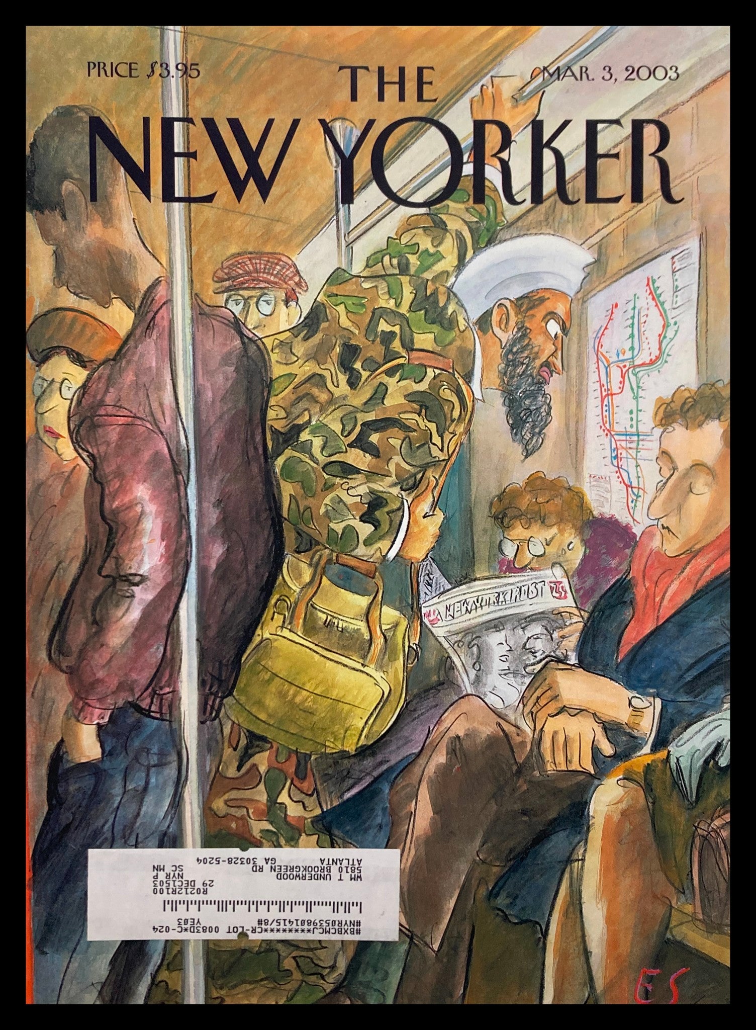 COVER ONLY The New Yorker March 3 2003 Tourist by Edward Sorel