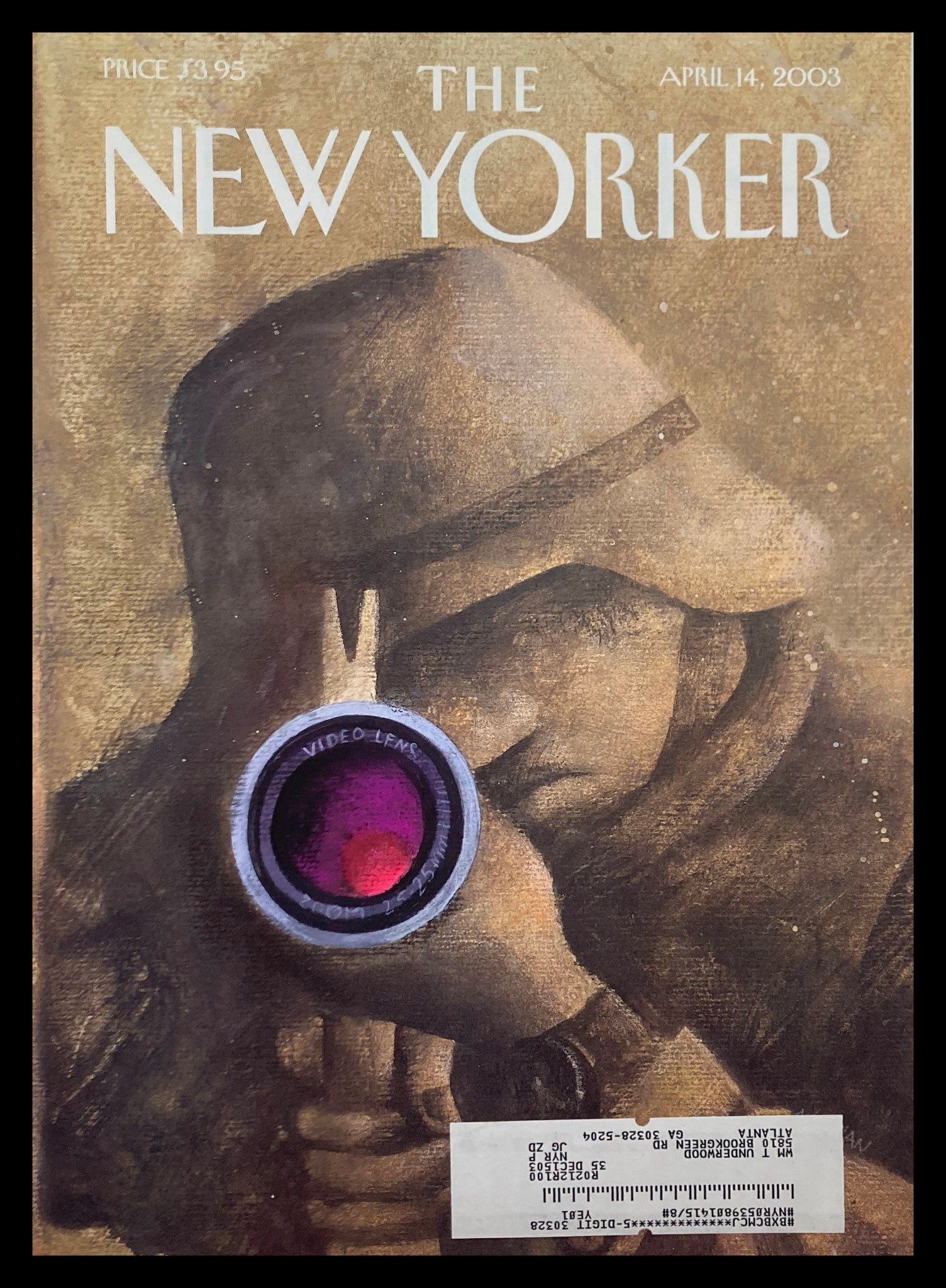 COVER ONLY The New Yorker April 14 2003 Action by Ana Juan