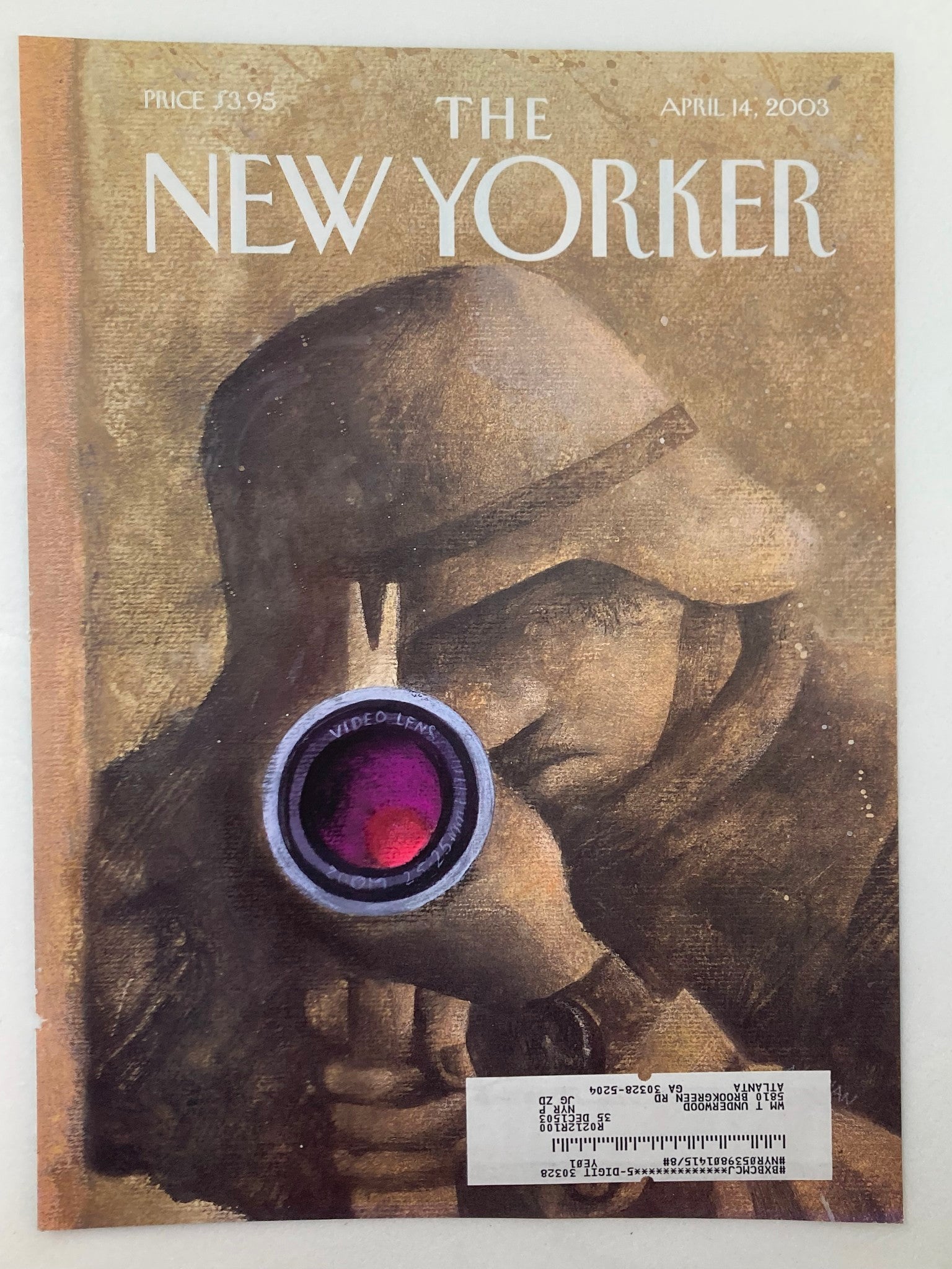 COVER ONLY The New Yorker April 14 2003 Action by Ana Juan