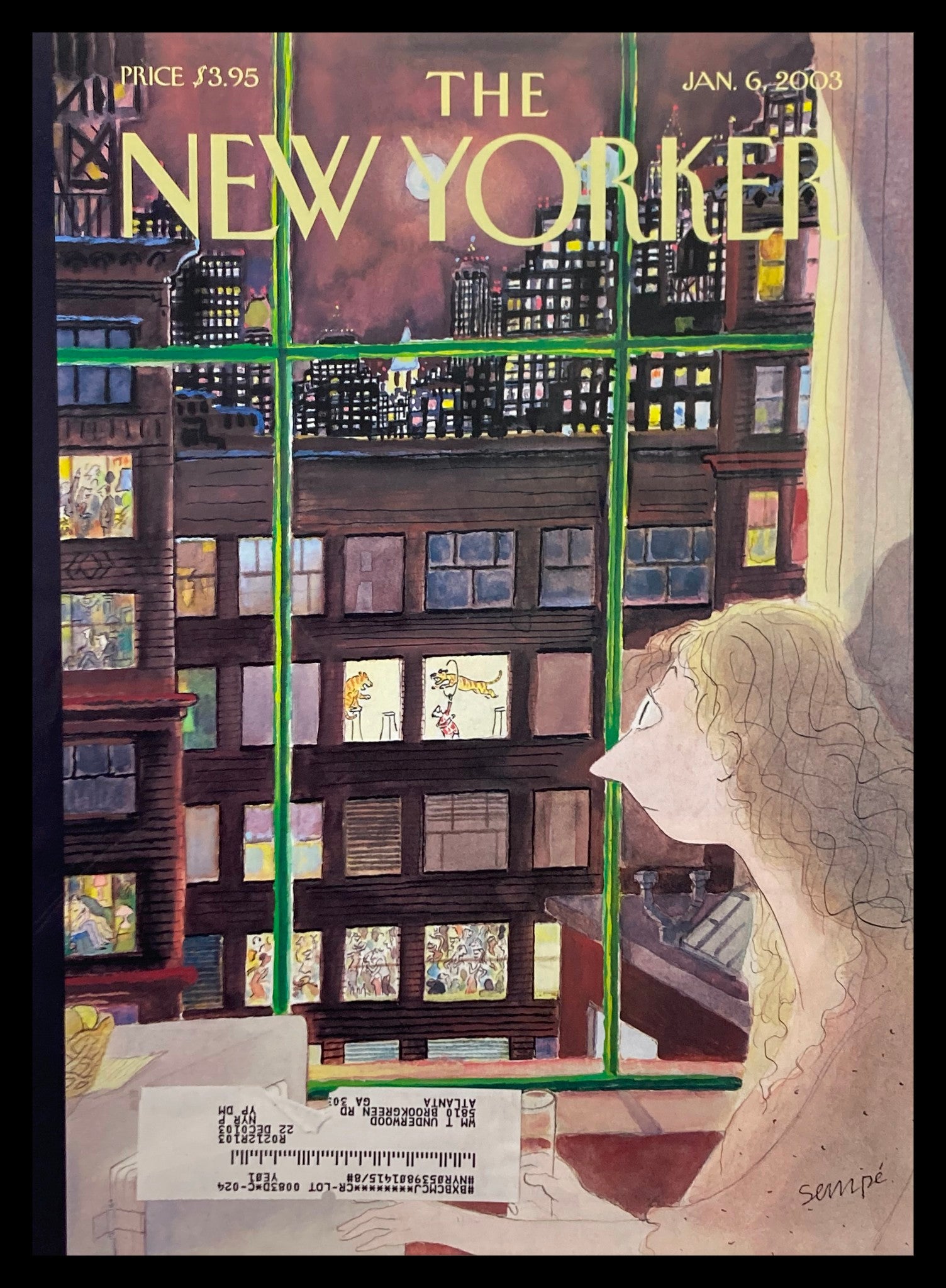 COVER ONLY The New Yorker January 6 2003 Silence of the Night Jean-Jacques Sempé