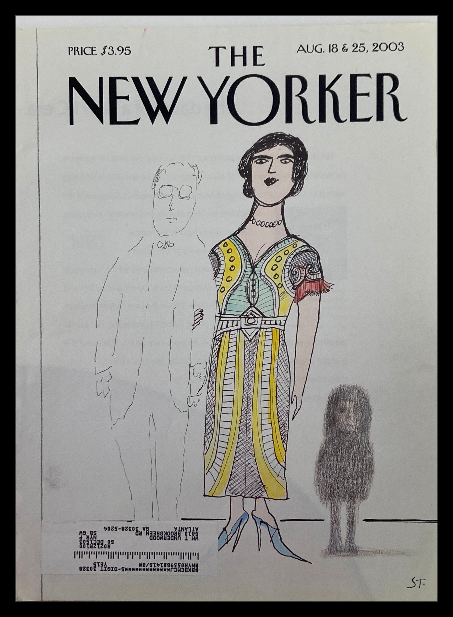 COVER ONLY The New Yorker August 18 2003 Family Portrait by Saul Steinberg