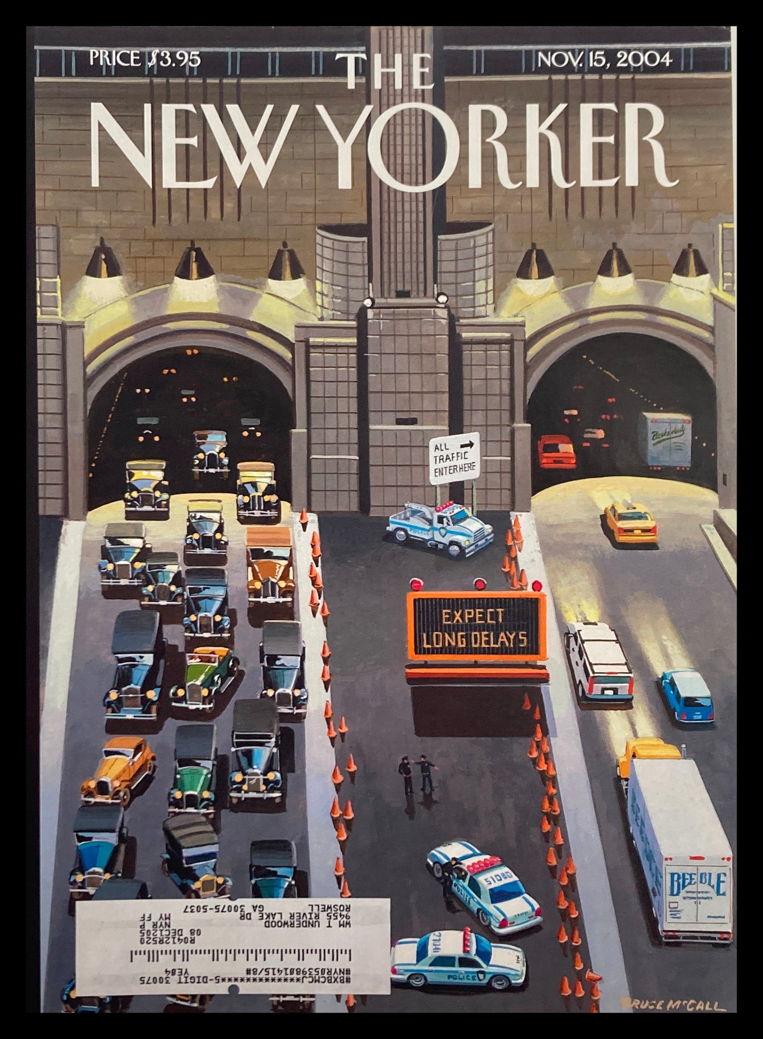 COVER ONLY The New Yorker November 15 2004 Expect Long Delays by Bruce McCall