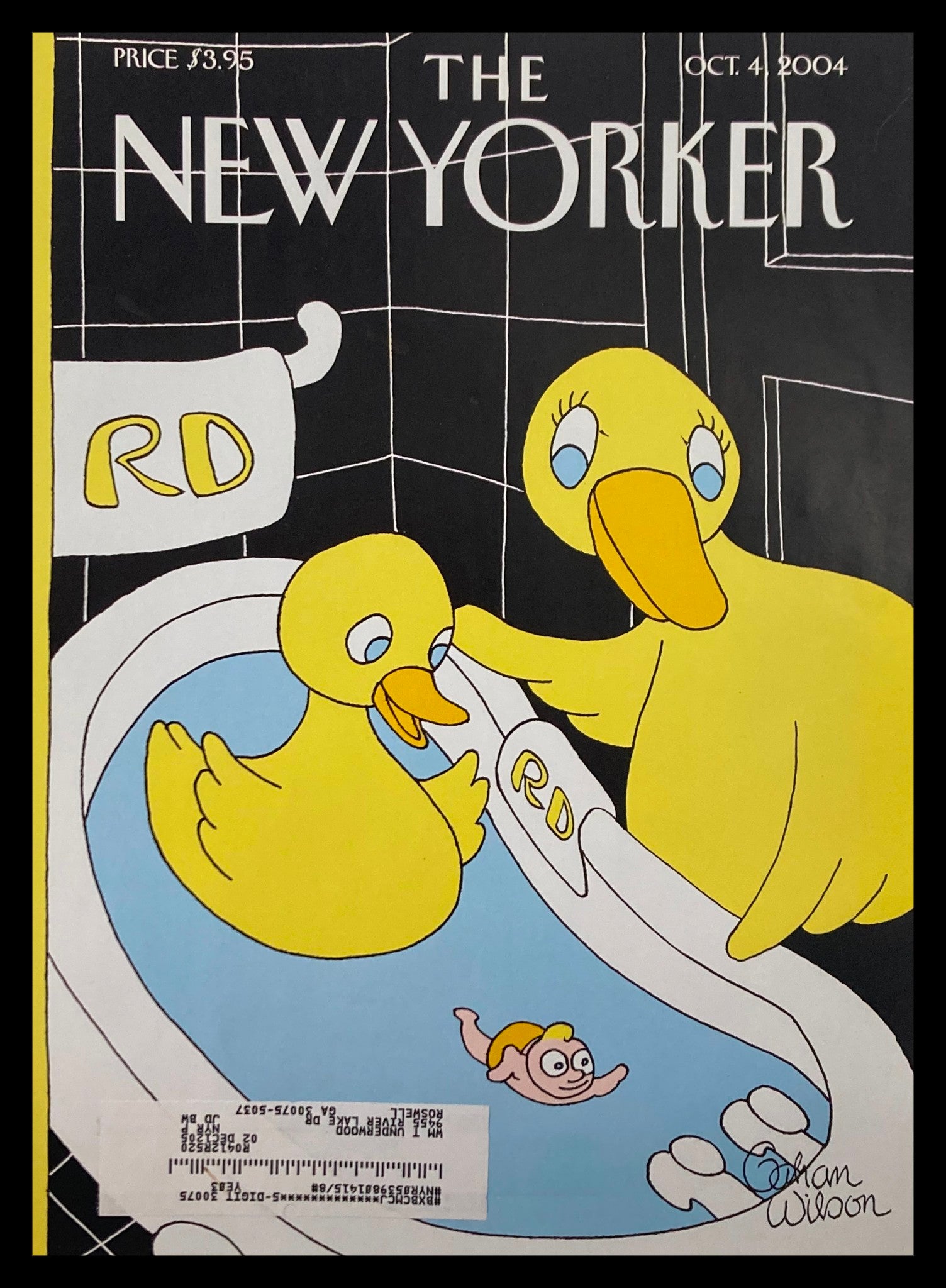 COVER ONLY The New Yorker October 4 2004 Rubber Ducky by Gahan Wilson