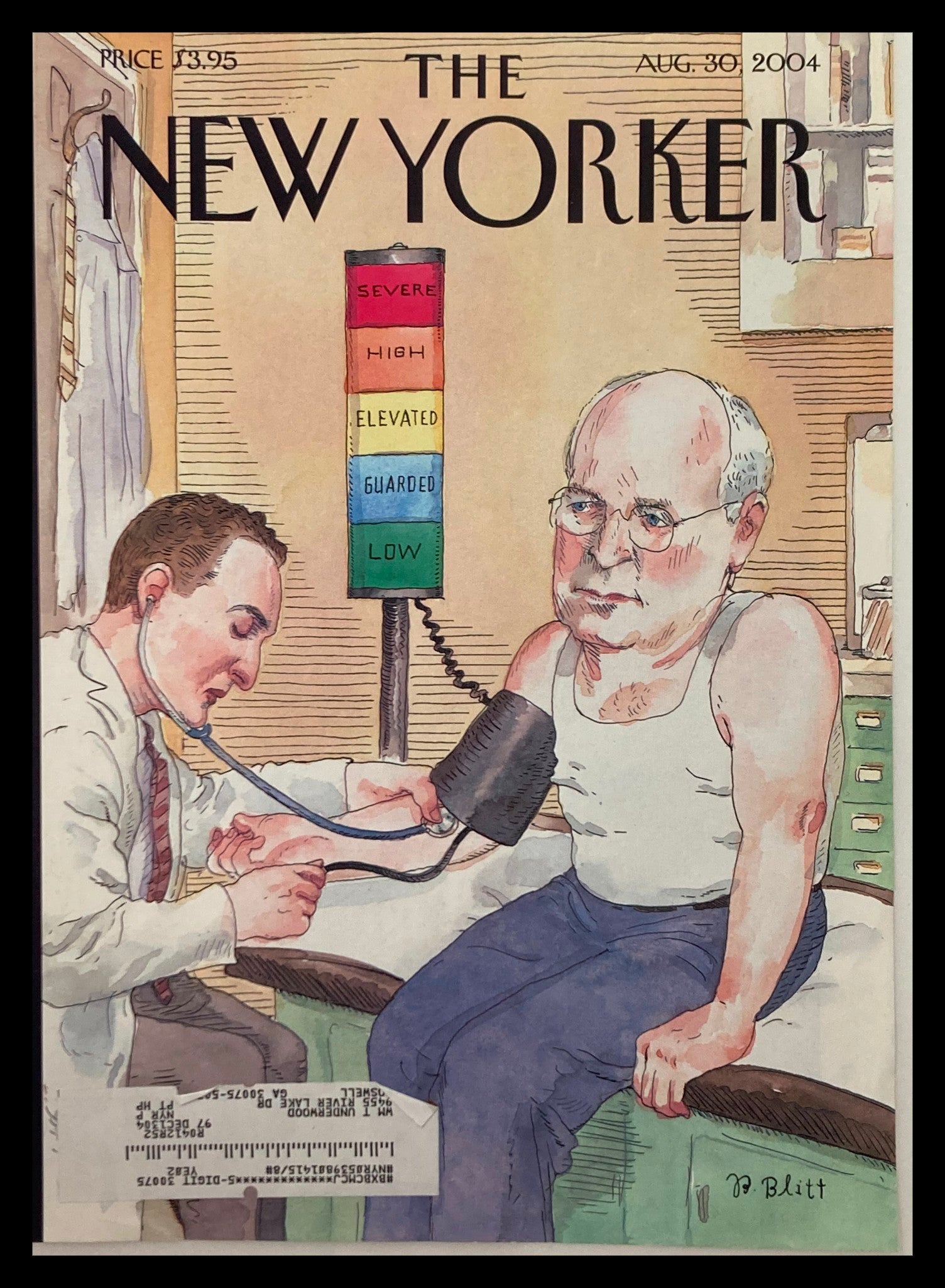 COVER ONLY The New Yorker August 30 2004 At Risk? by Barry Blitt