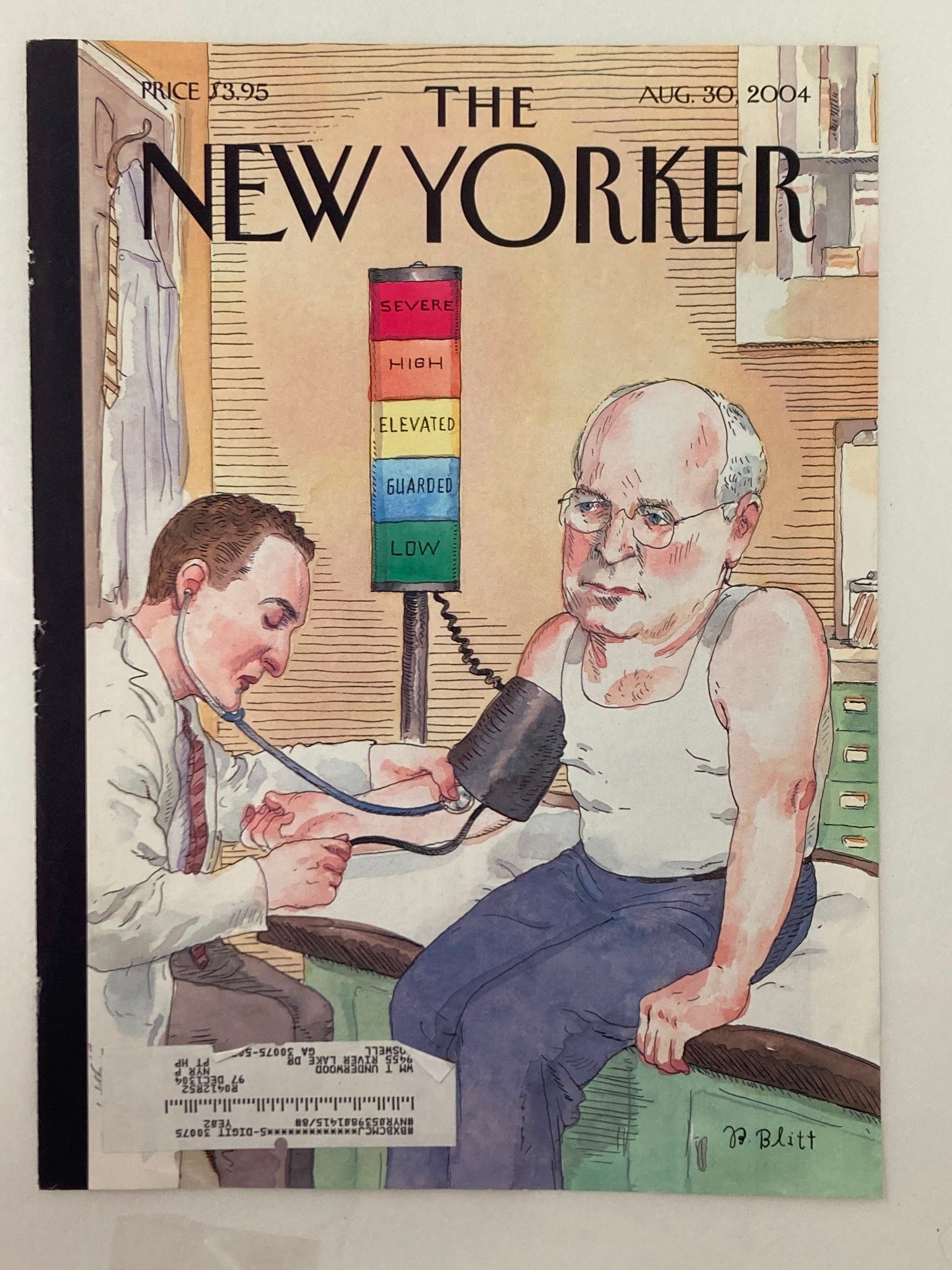 COVER ONLY The New Yorker August 30 2004 At Risk? by Barry Blitt